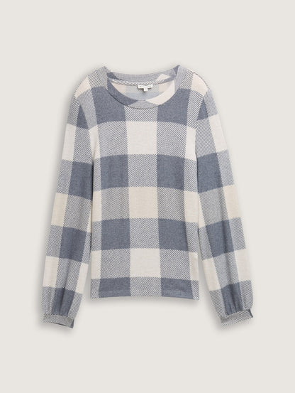 Long-Sleeved Shirt with A Check Pattern_1043154_36150_02