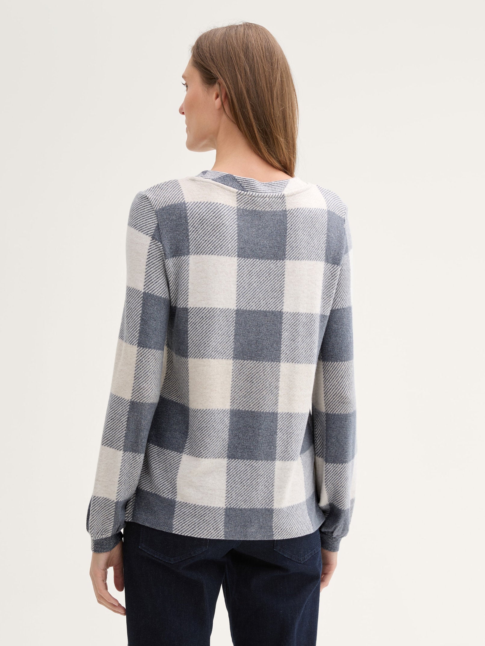 Long-Sleeved Shirt with A Check Pattern_1043154_36150_04