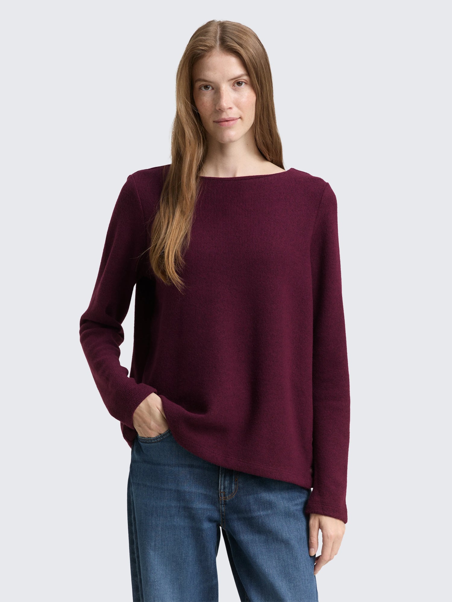 Tom Tailor_0_Soft-Touch Sweatshirt with Button Details_1043168_10525_02