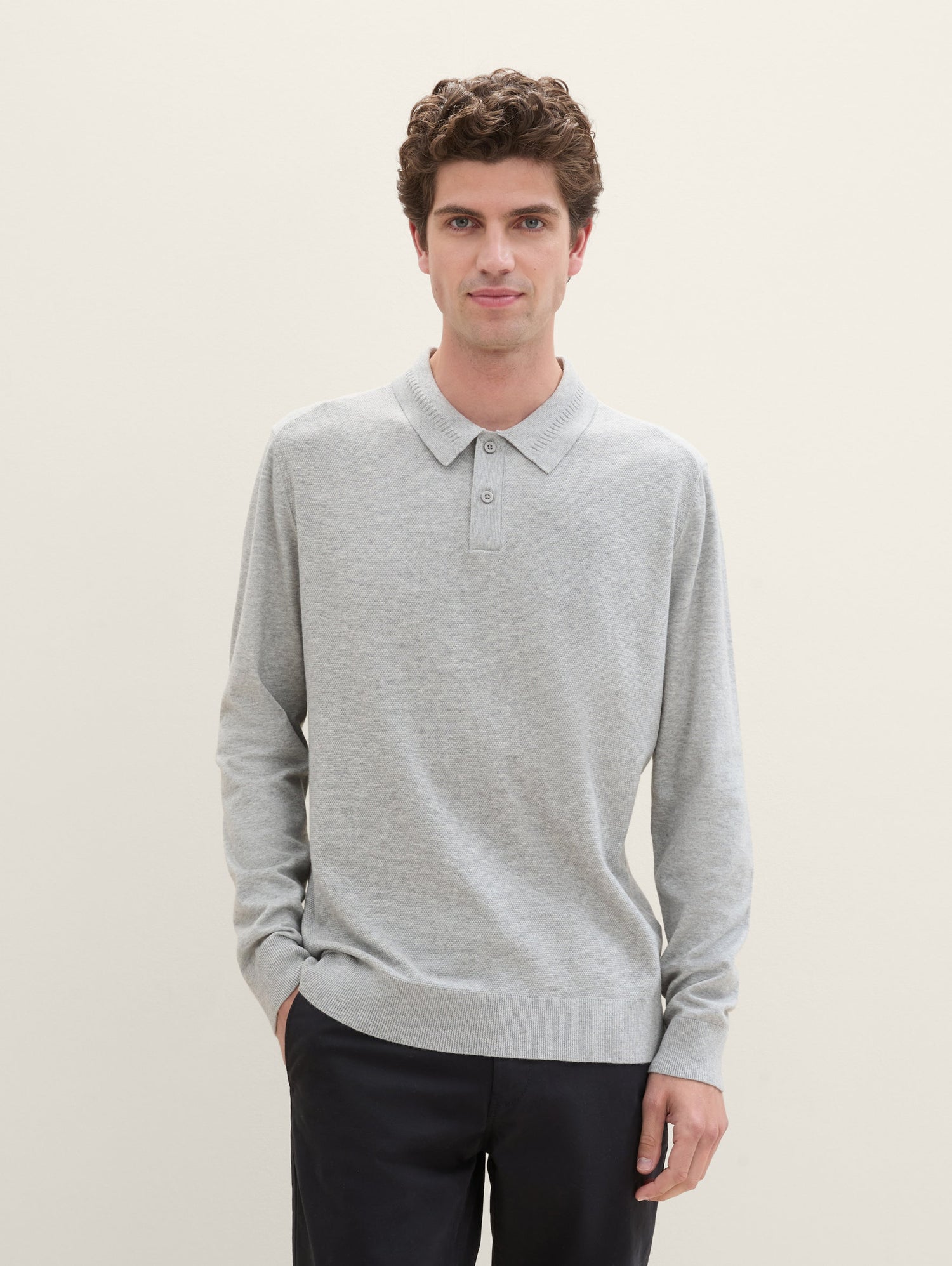 Long-Sleeved Knit Polo Shirt_1043193_12035_01