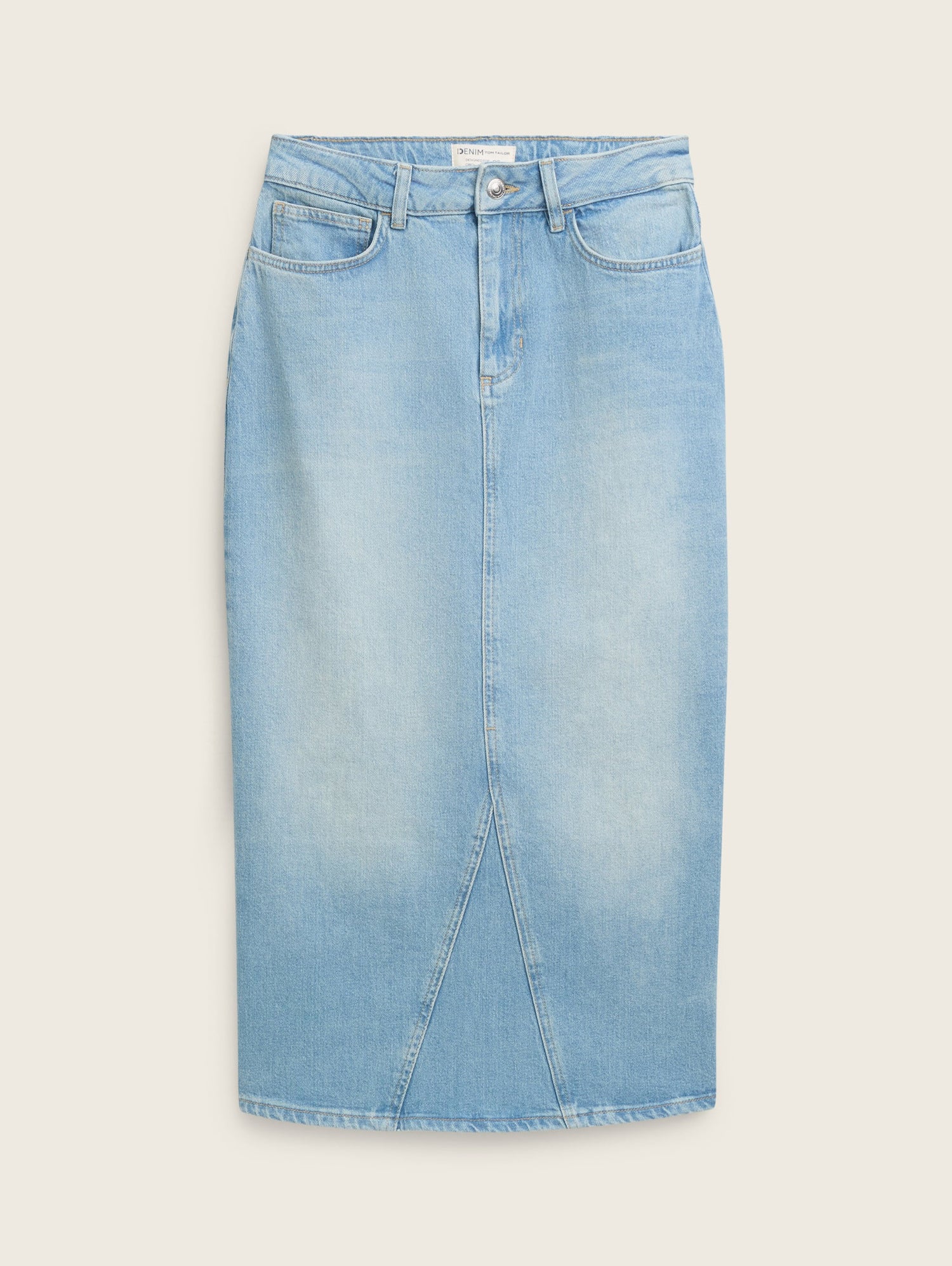 Midi Denim Skirt in Recycled Cotton_1043255_10119_02