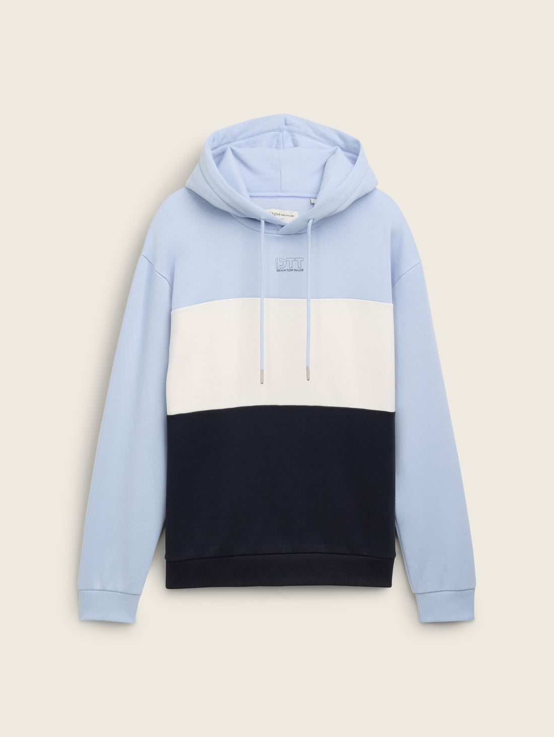 Colour Block Hoodie with Print_1043304_11270_02