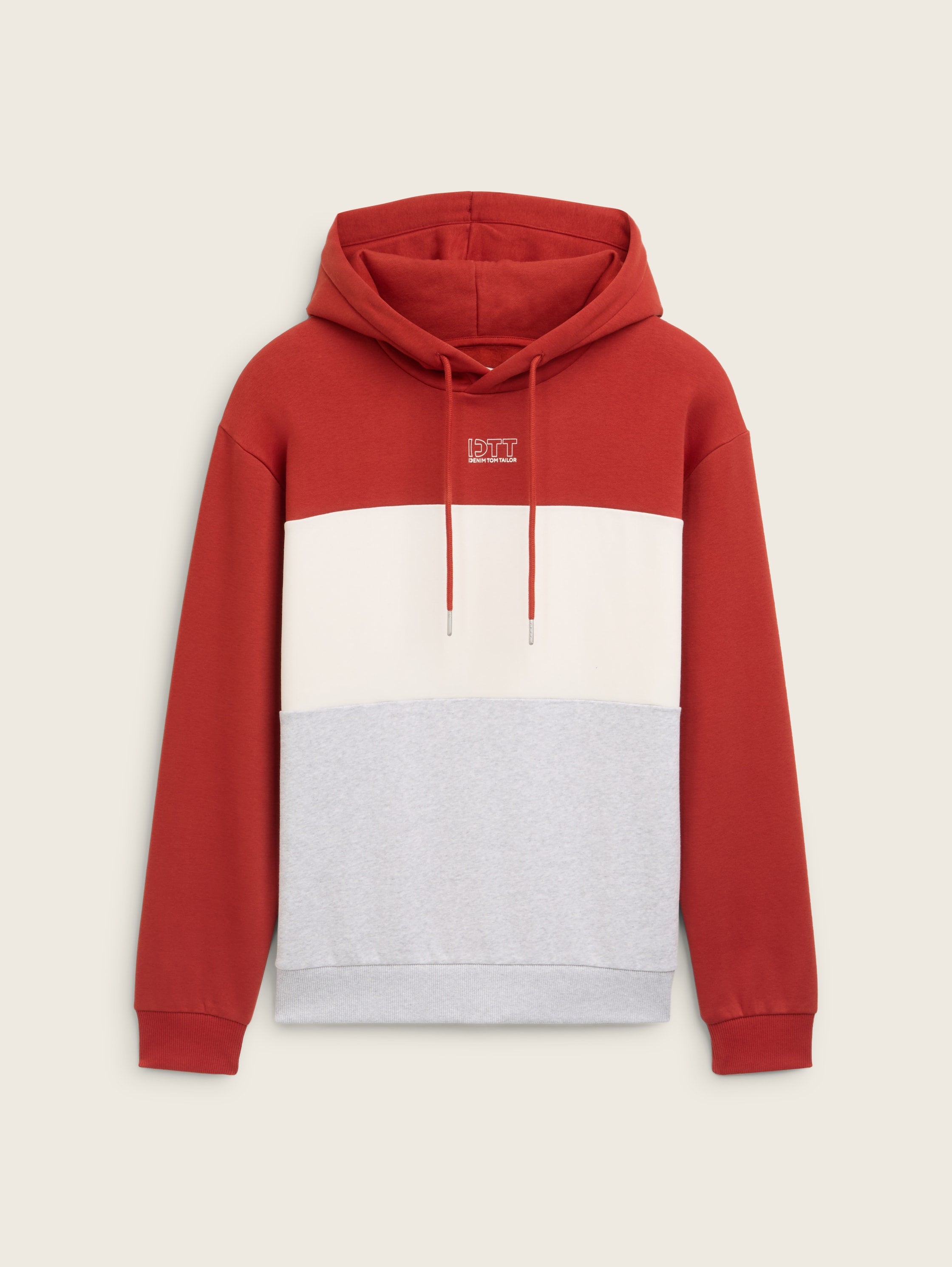 Colour Block Hoodie with Print_1043304_14302_02