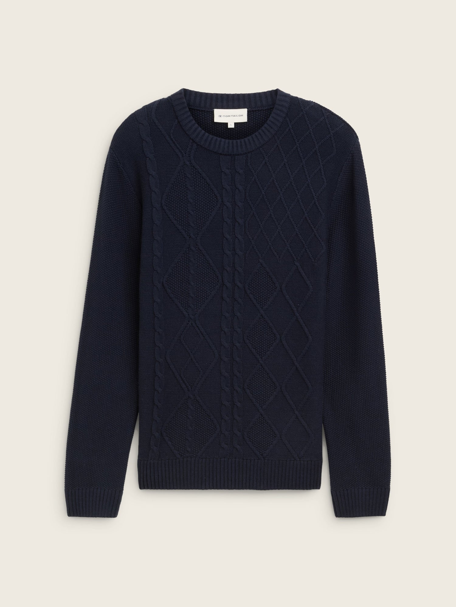 Knitted Pullover with A Plait Pattern_1043343_10668_02