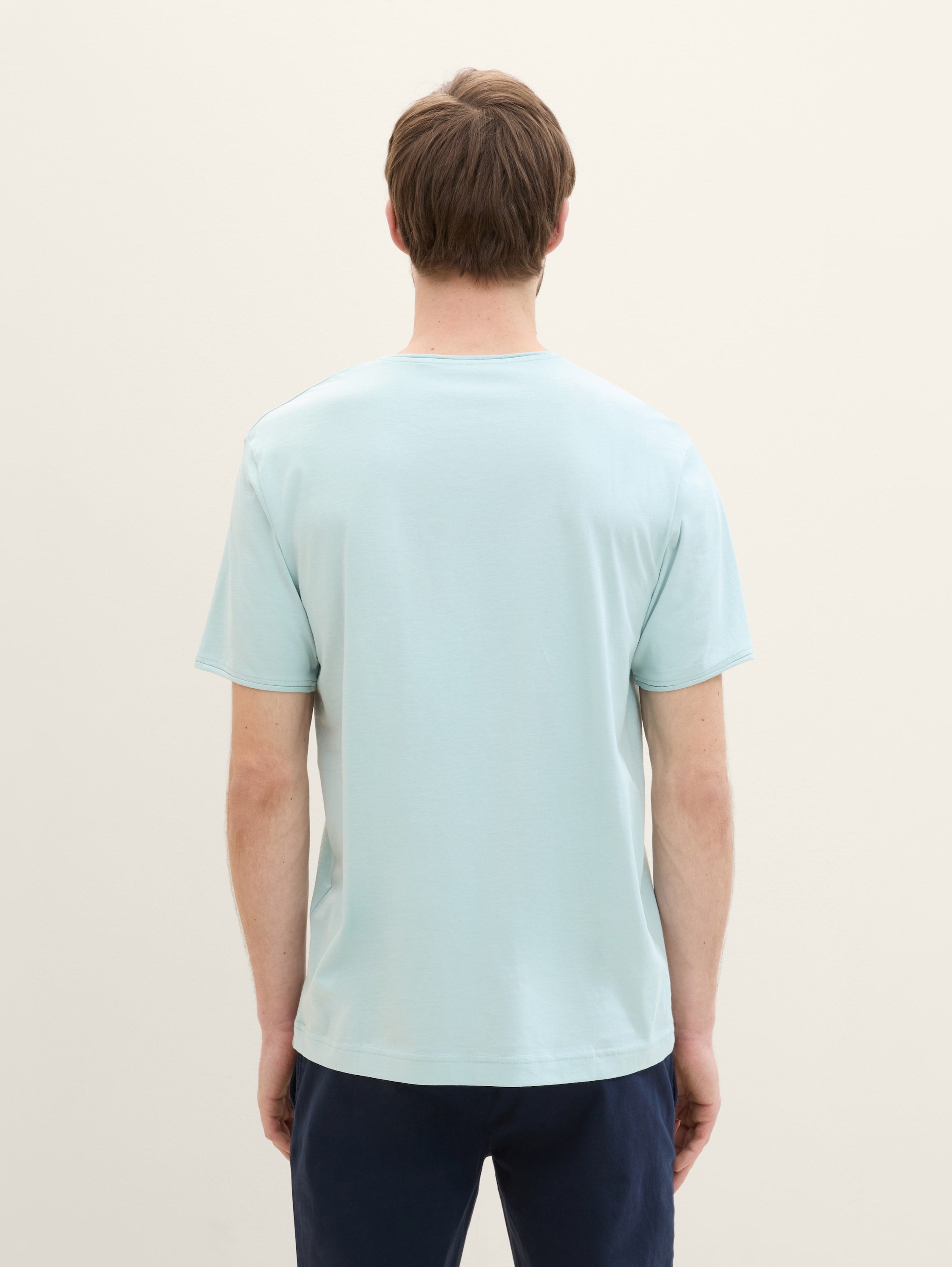 Basic T-Shirt with A V-Neckline_1043718_29999_05