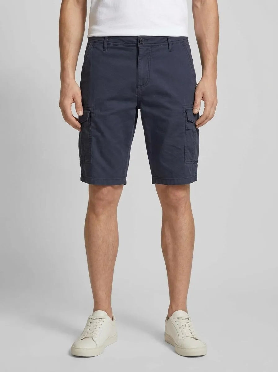 Tom Tailor Navy Triangle Print Men Cargo Shorts with Pockets SKU: 1044709_37213 Image 00