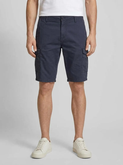 Tom Tailor Navy Triangle Print Men Cargo Shorts with Pockets SKU: 1044709_37213 Image 00