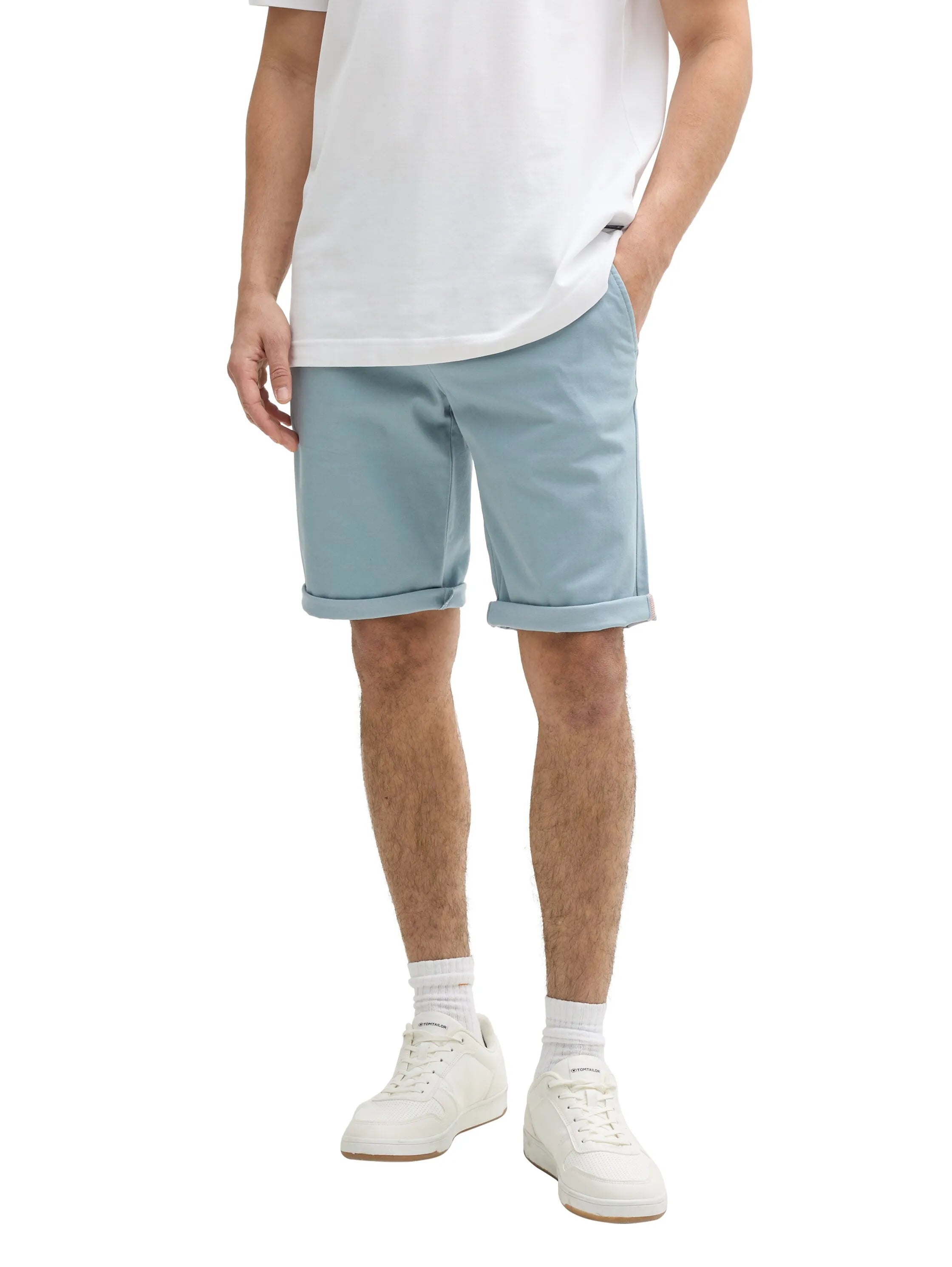 Tom Tailor Grey Mint Men Slim Chino Shorts SKU: 1044710_27475 Image 01