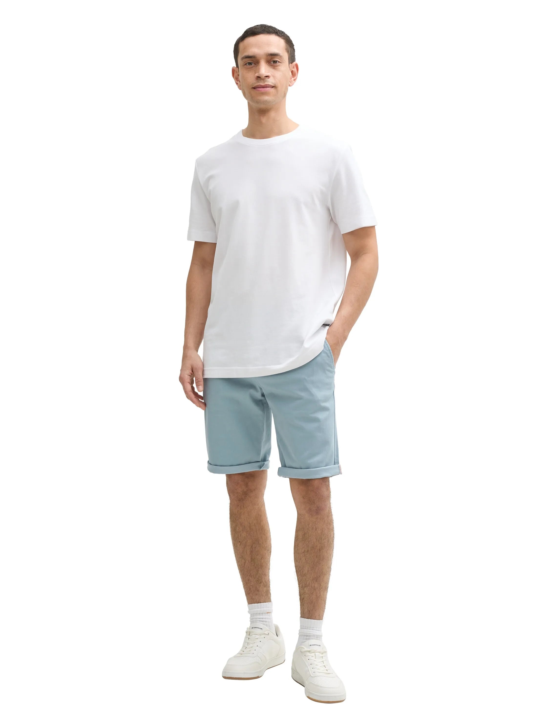 Tom Tailor Grey Mint Men Slim Chino Shorts SKU: 1044710_27475 Image 04