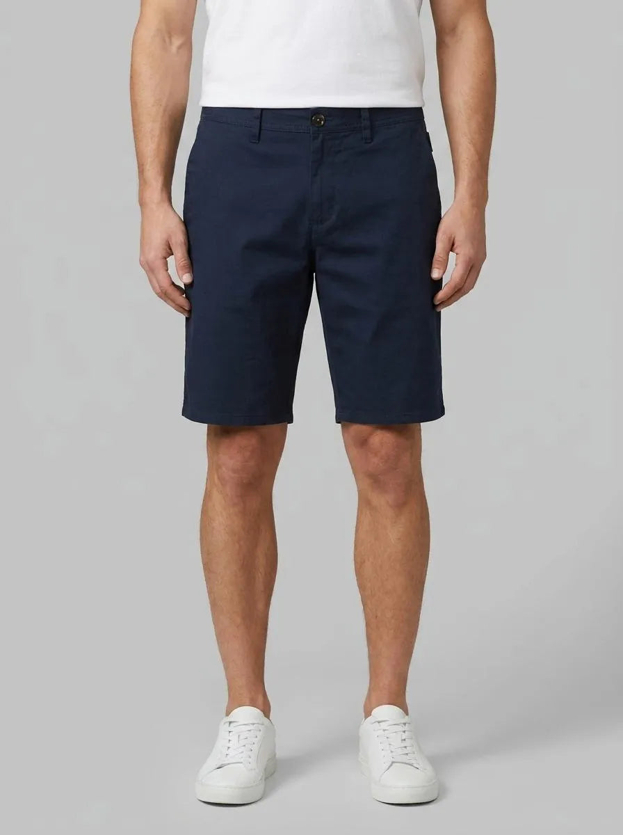 Tom Tailor Sky Captain Blue Men Slim Chino Shorts with Linen Content SKU: 1044712_10668 Image 00