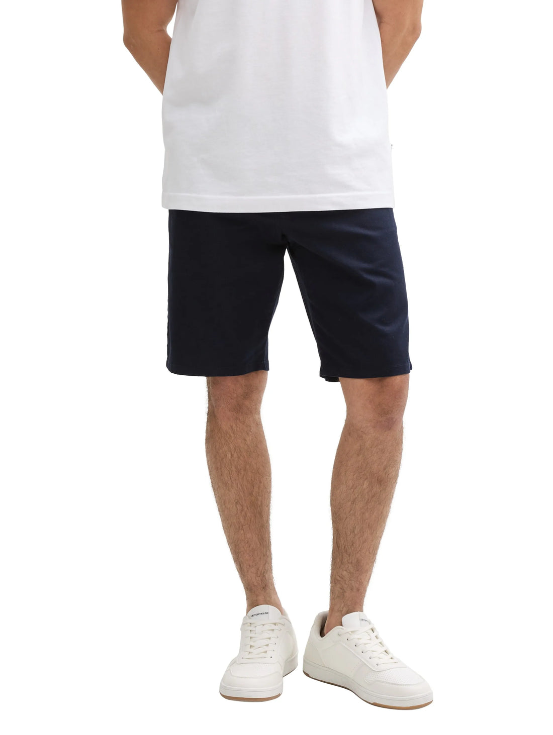 Tom Tailor Sky Captain Blue Men Slim Chino Shorts with Linen Content SKU: 1044712_10668 Image 01