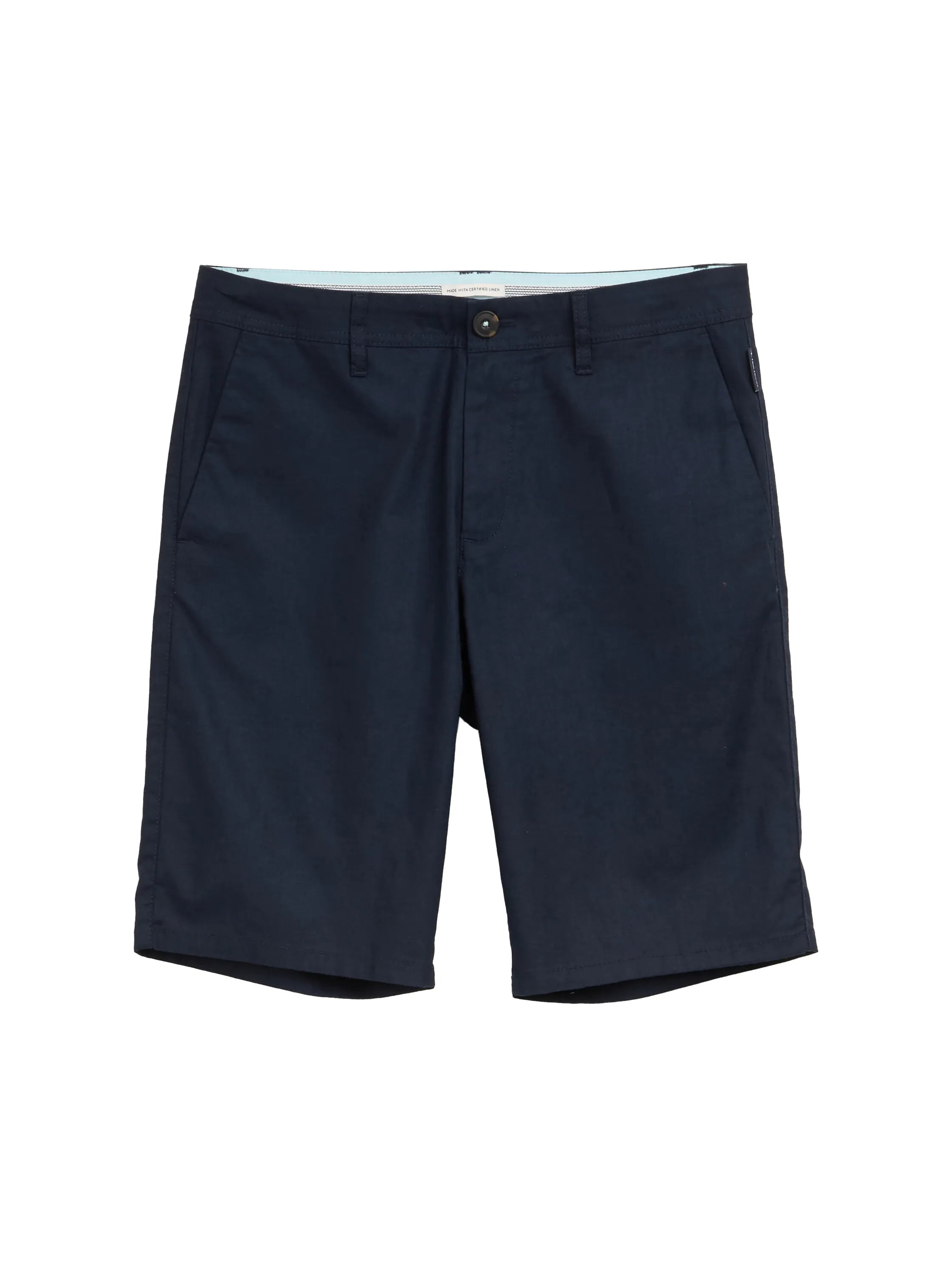Tom Tailor Sky Captain Blue Men Slim Chino Shorts with Linen Content SKU: 1044712_10668 Image 06