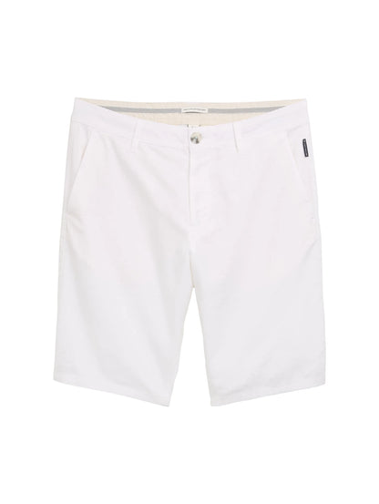 Tom Tailor White Men Slim Chino Shorts with Linen Content SKU: 1044712_20000 Image 06