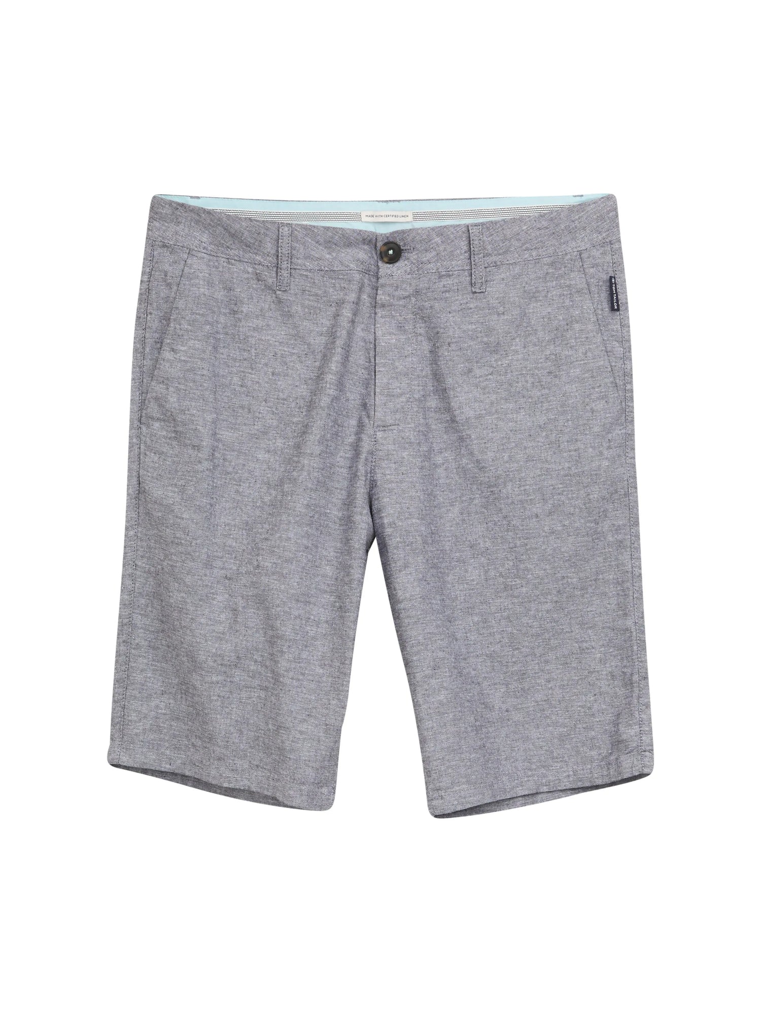Tom Tailor Tarmac Grey Chambray Men Slim Chino Shorts with Linen Content SKU: 1044712_37200 Image 06