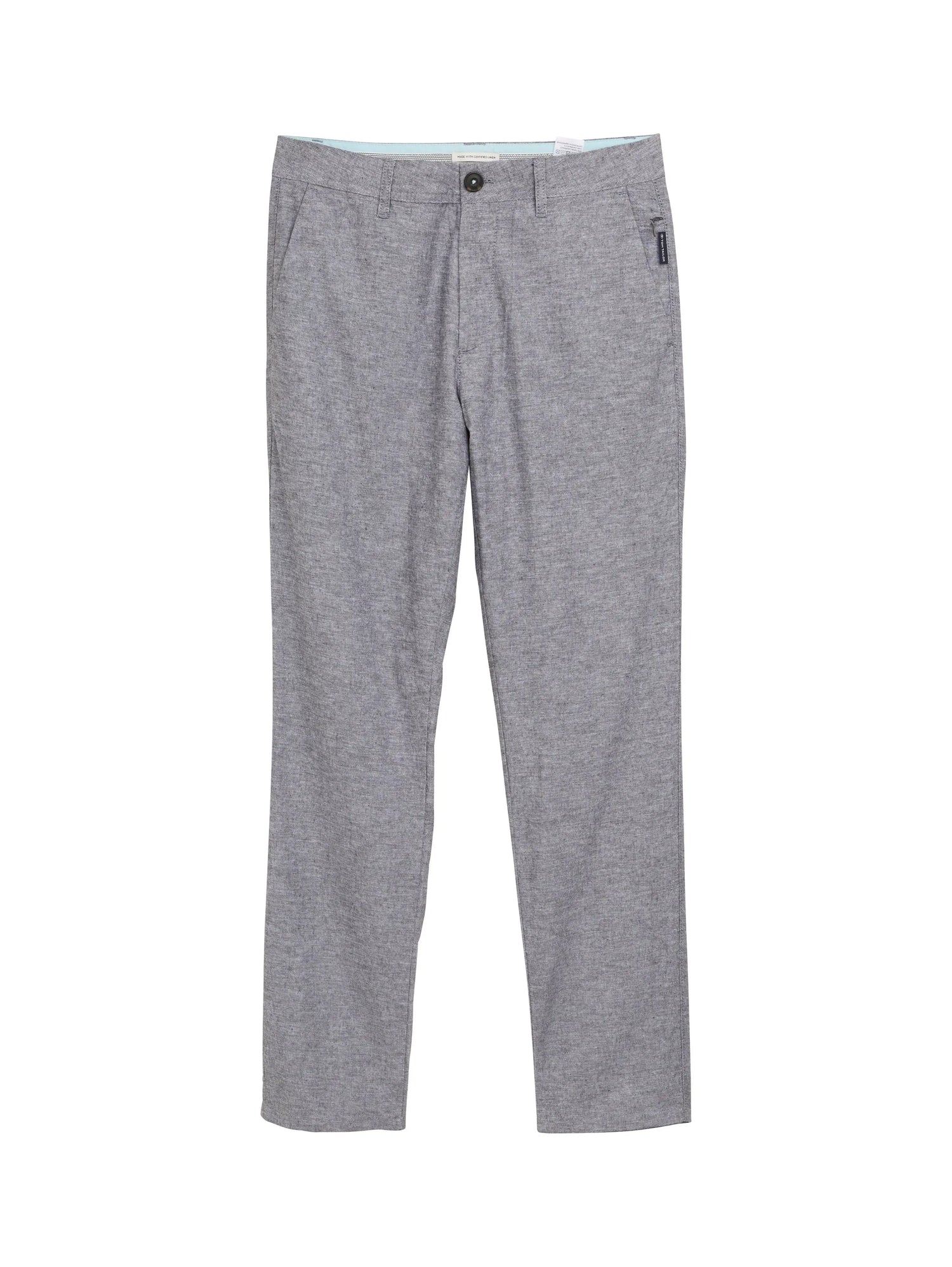 Tom Tailor Tarmac Grey Chambray Men Regular Chino Trousers with Linen Content SKU: 1044713_37200 Image 06