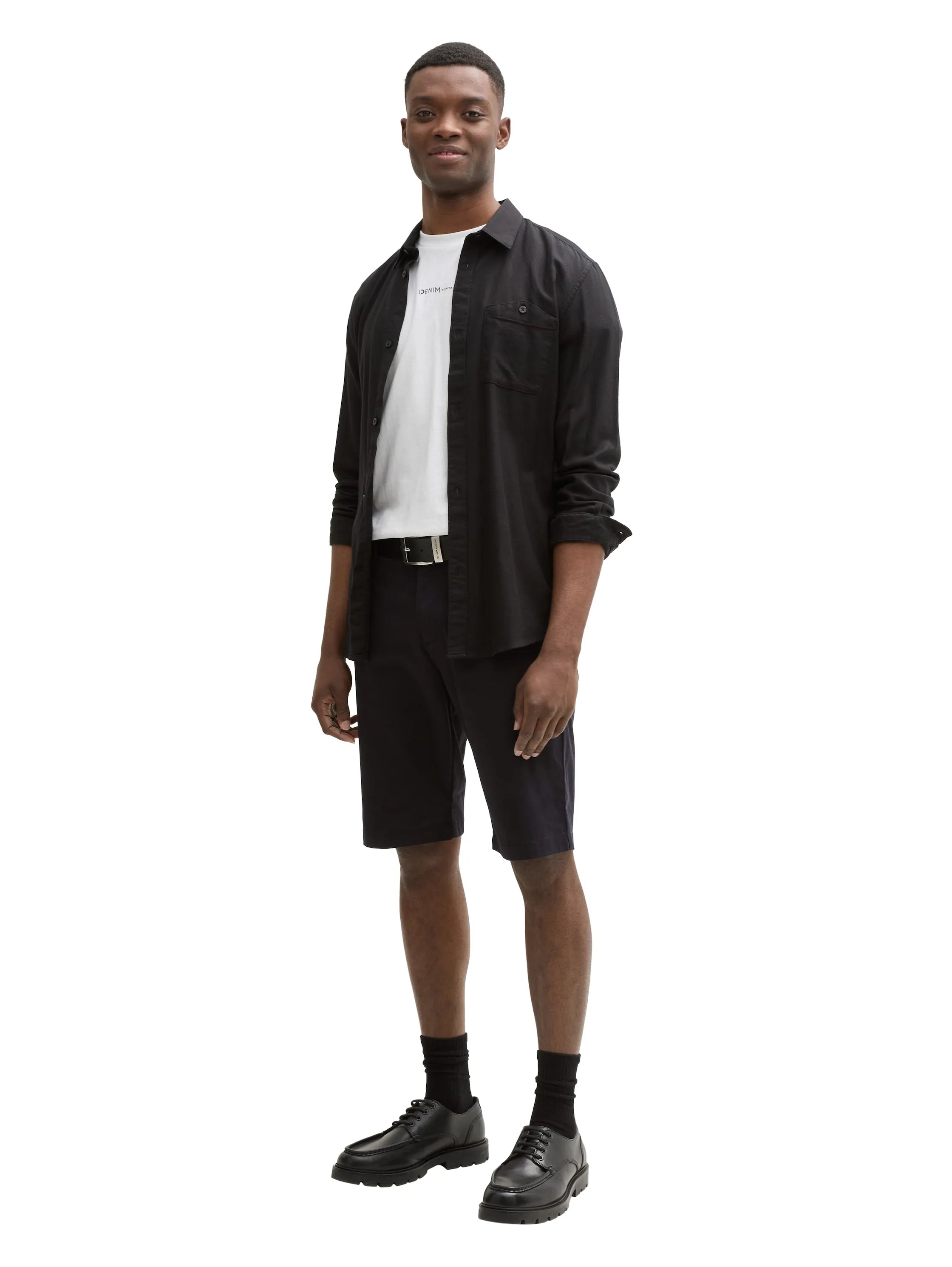 Denim Tom Tailor Black Men Regular Fit Chino Shorts SKU: 1044833_29999 Image 04