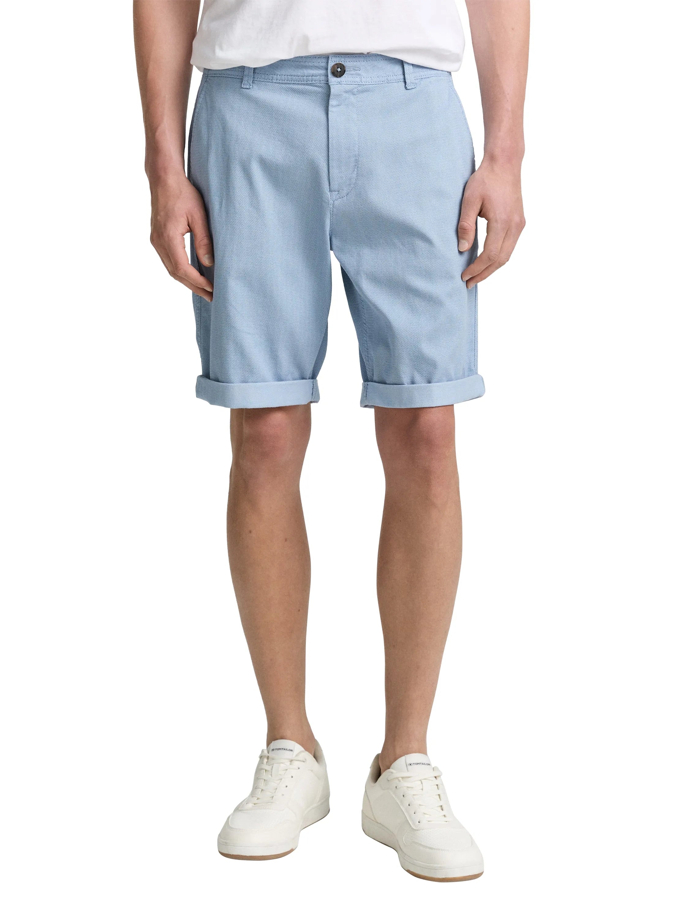Tom Tailor Light Blue Minimal Aop Men Regular Fit Chino Shorts SKU: 1044845_38254 Image 01