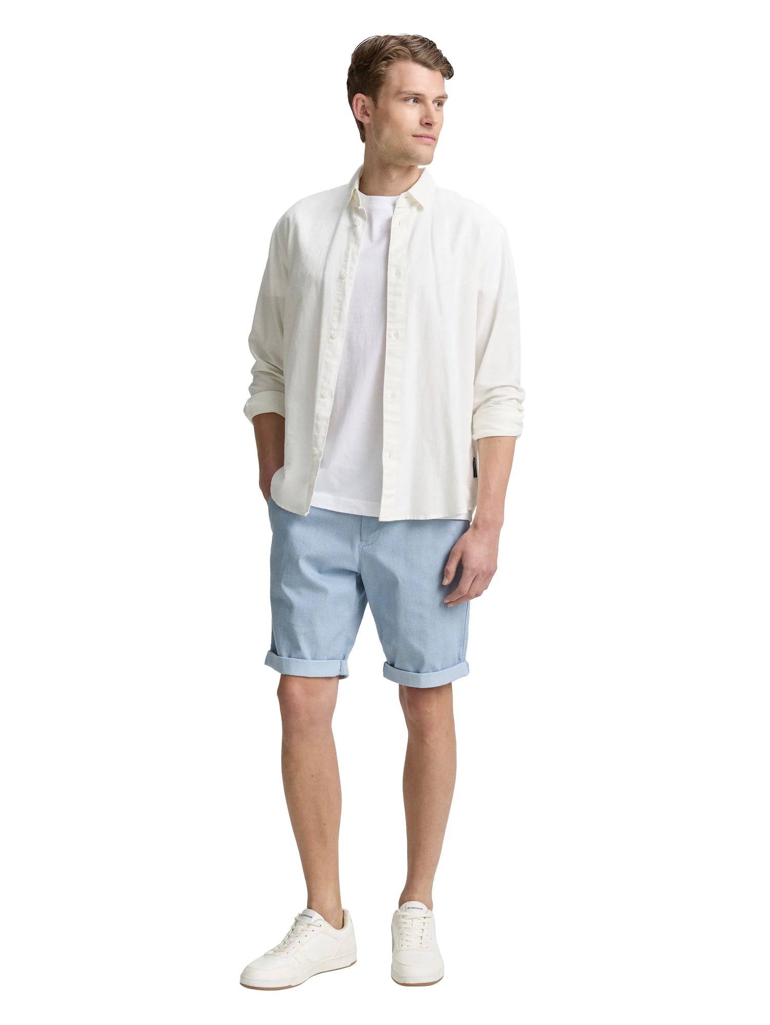 Tom Tailor Light Blue Minimal Aop Men Regular Fit Chino Shorts SKU: 1044845_38254 Image 03