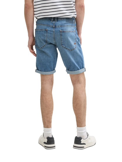 Tom Tailor Used Mid Stone Blue Denim Men Ttjosh Regular Slim Jeans Shorts SKU: 1044973_10119 Image 02