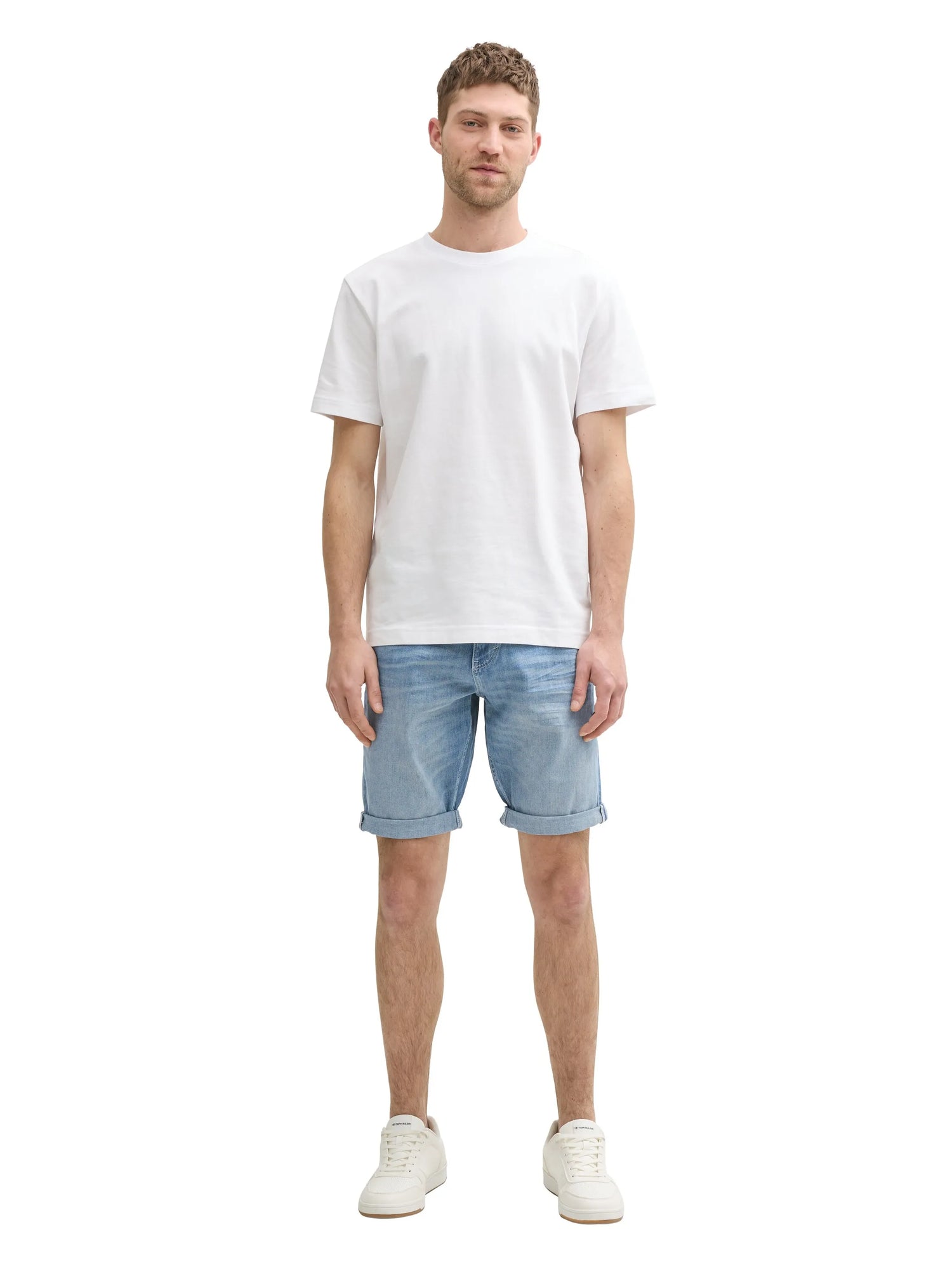 Tom Tailor Light Stone Blue Denim Men Ttjosh Regular Slim Jeans Shorts SKU: 1044973_10142 Image 04