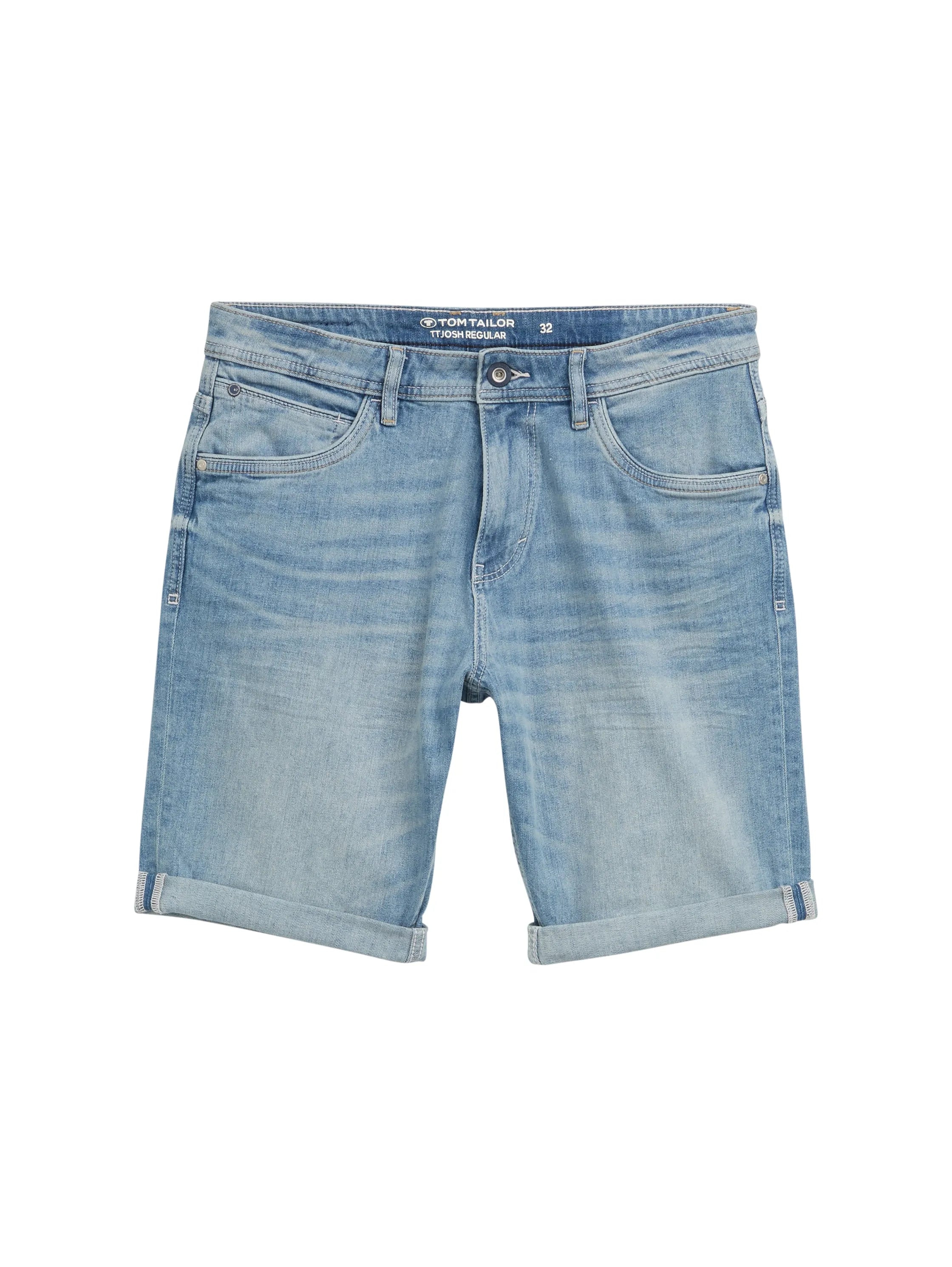Tom Tailor Light Stone Blue Denim Men Ttjosh Regular Slim Jeans Shorts SKU: 1044973_10142 Image 06