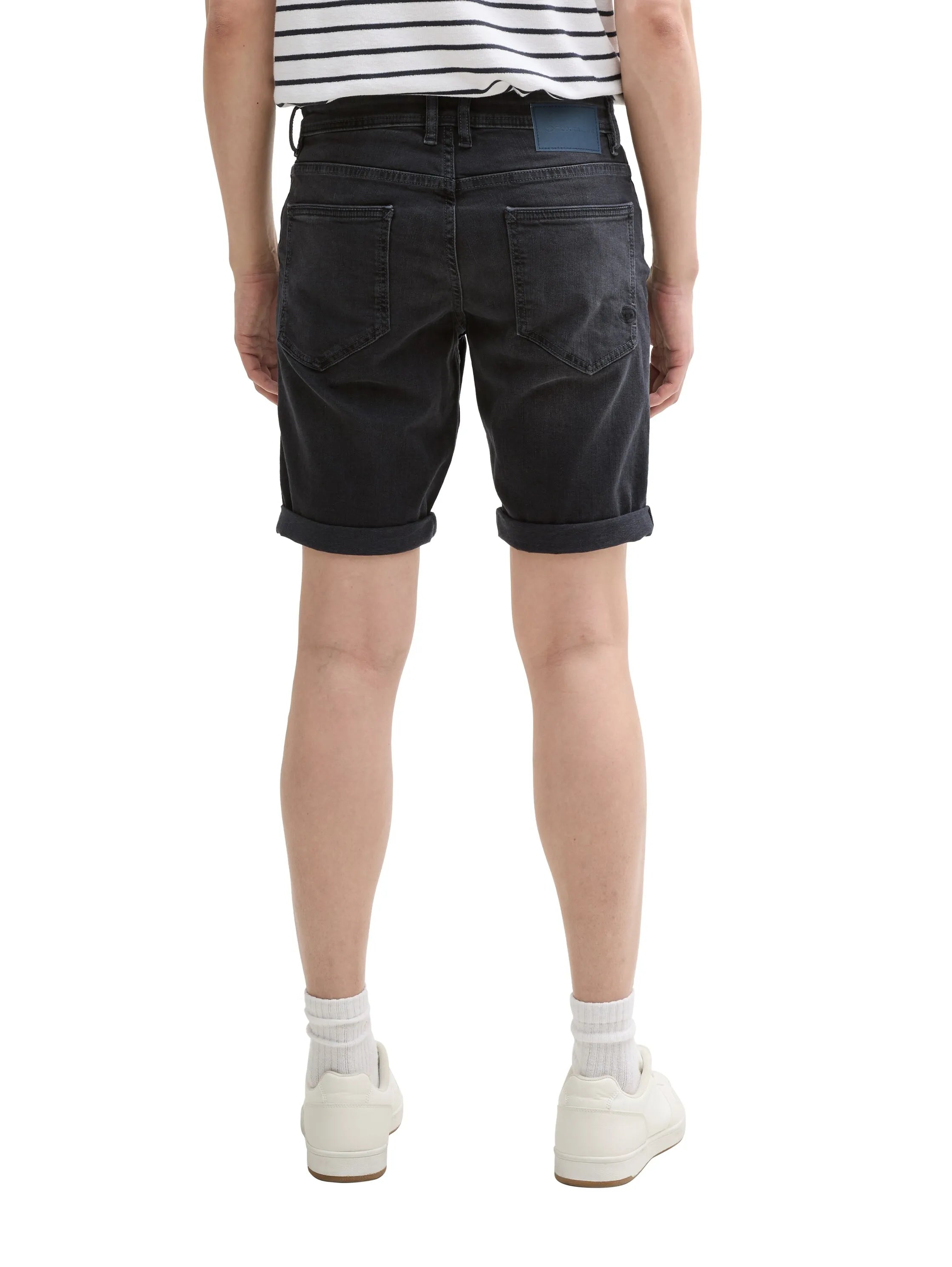 Tom Tailor Black Black Denim Men Ttjosh Regular Slim Jeans Shorts SKU: 1044973_10270 Image 02