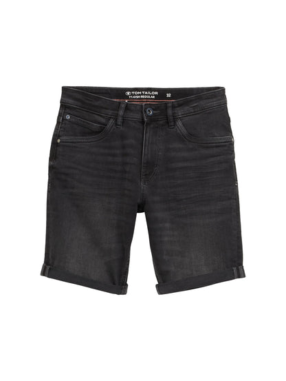 Tom Tailor Black Black Denim Men Ttjosh Regular Slim Jeans Shorts SKU: 1044973_10270 Image 06