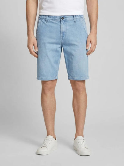 Tom Tailor Used Bleached Blue Denim Men Ttmarvin Straight Ultralight Jeans Shorts SKU: 1044978_10117 Image 00