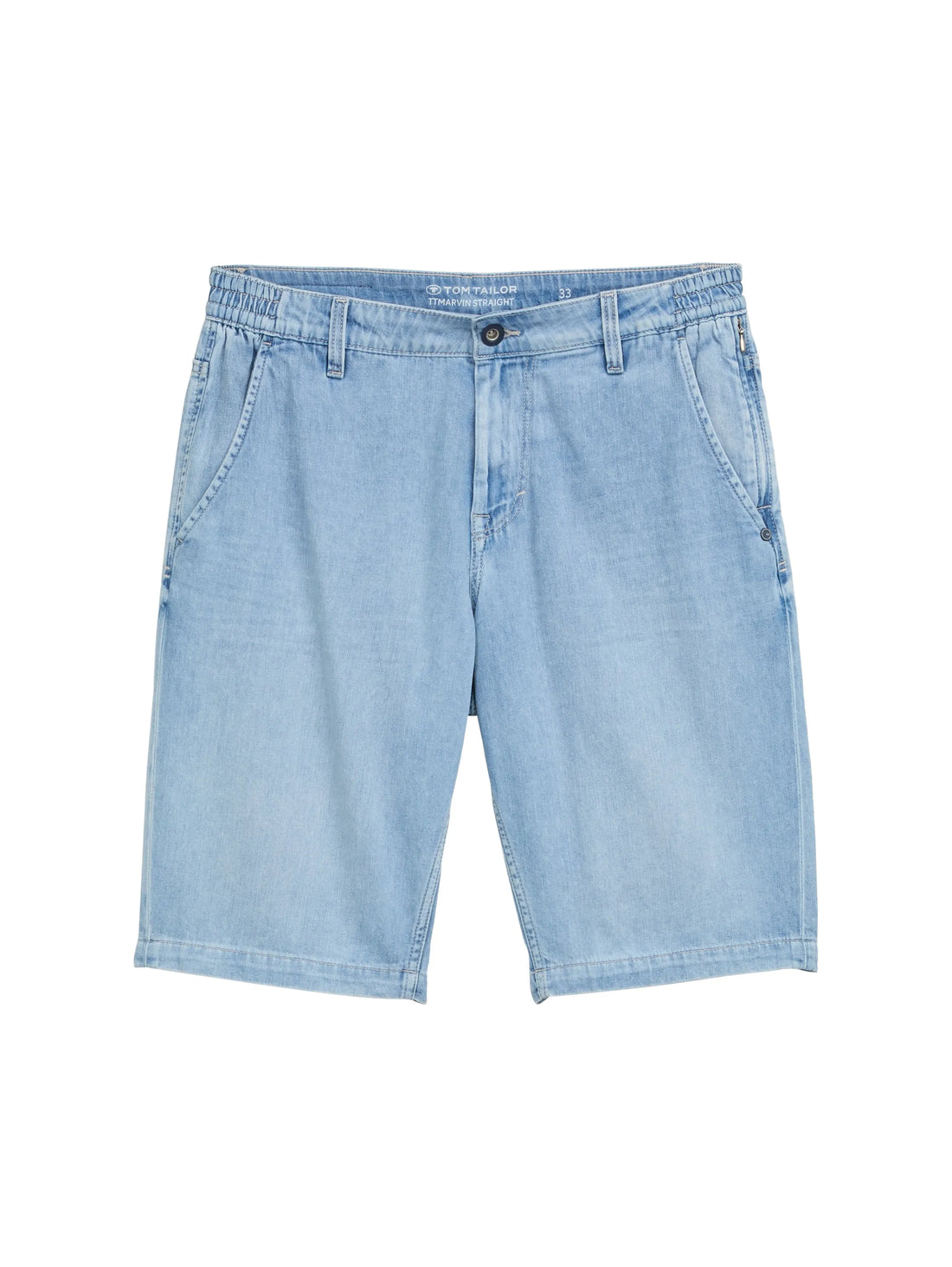 Tom Tailor Used Bleached Blue Denim Men Ttmarvin Straight Ultralight Jeans Shorts SKU: 1044978_10117 Image 01