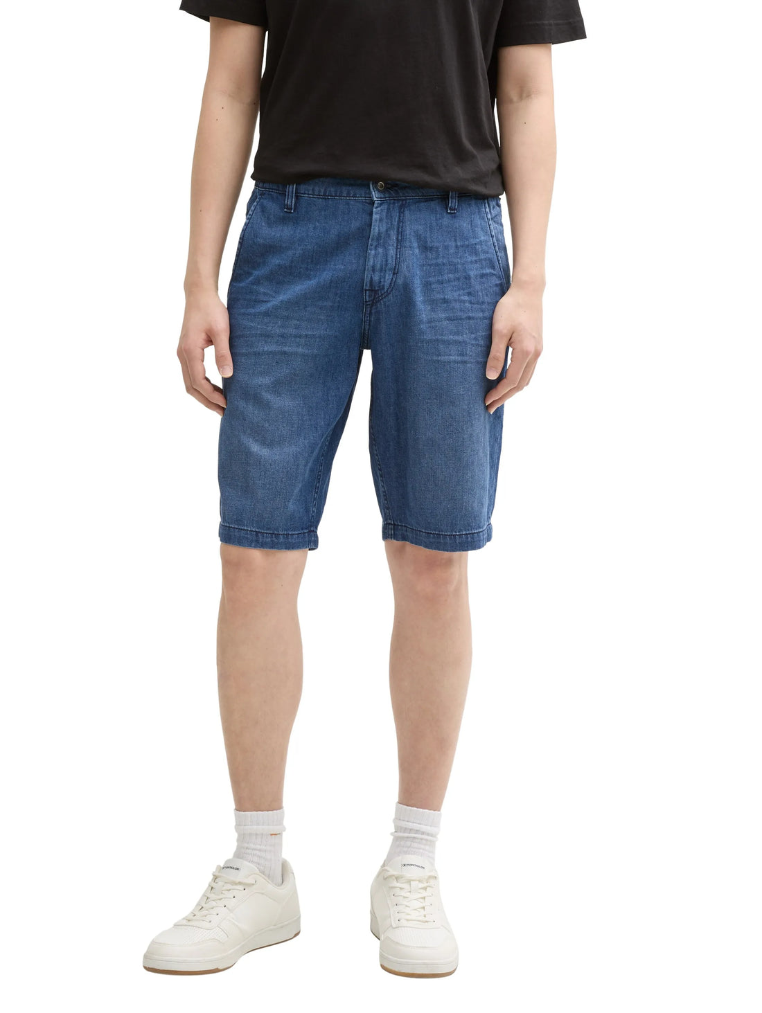 Tom Tailor Used Dark Stone Blue Denim Men Ttmarvin Straight Ultralight Jeans Shorts SKU: 1044978_32191 Image 01