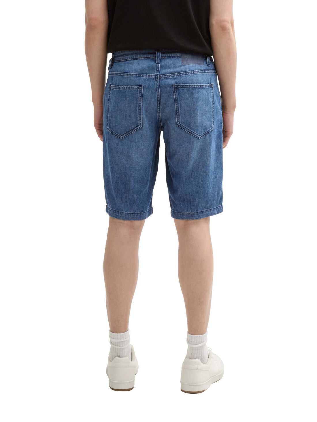 Tom Tailor Used Dark Stone Blue Denim Men Ttmarvin Straight Ultralight Jeans Shorts SKU: 1044978_32191 Image 02