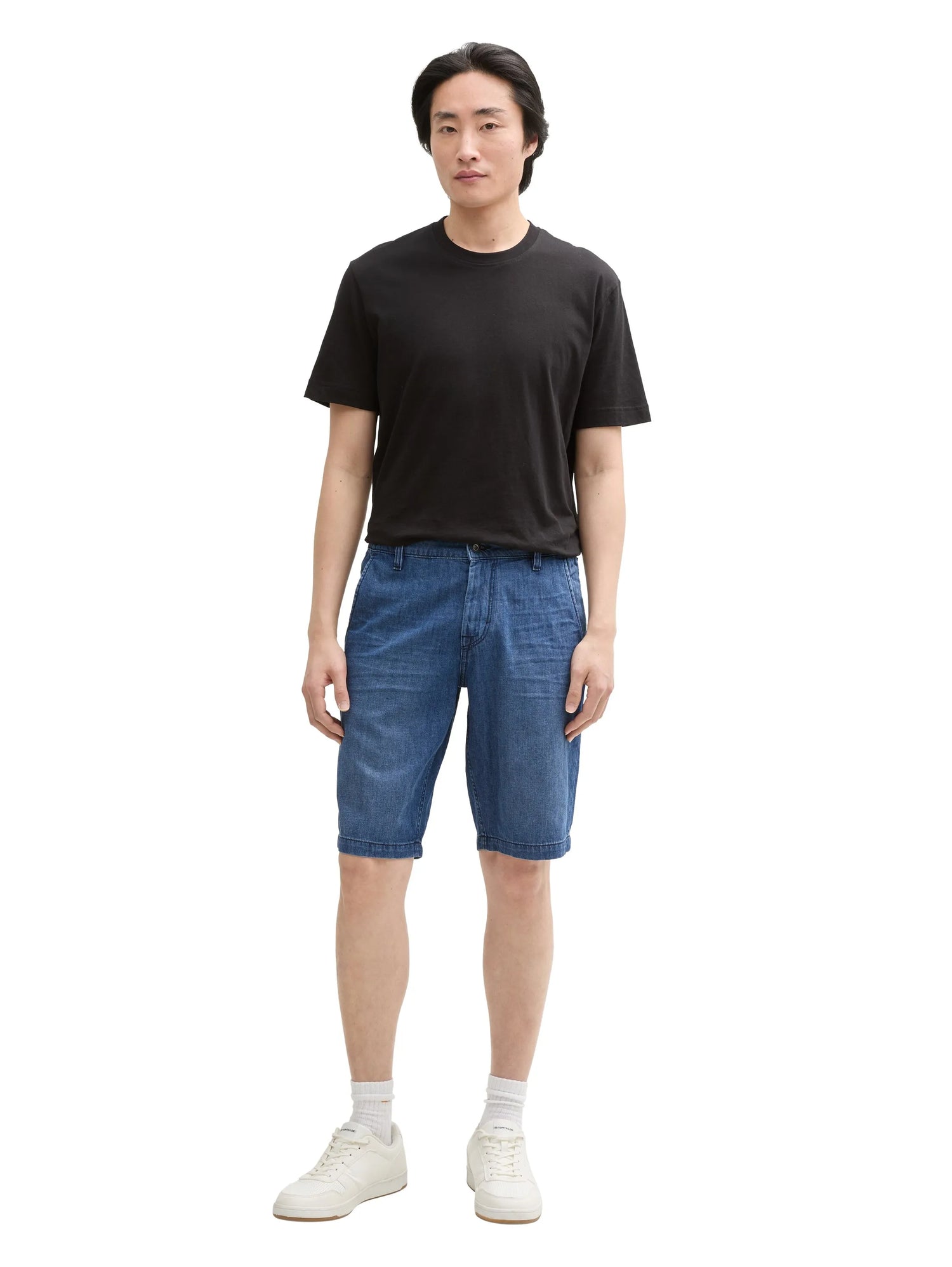 Tom Tailor Used Dark Stone Blue Denim Men Ttmarvin Straight Ultralight Jeans Shorts SKU: 1044978_32191 Image 04
