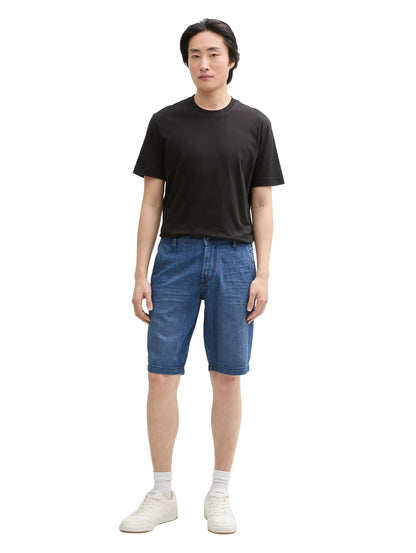 Tom Tailor Used Dark Stone Blue Denim Men Ttmarvin Straight Ultralight Jeans Shorts SKU: 1044978_32191 Image 04