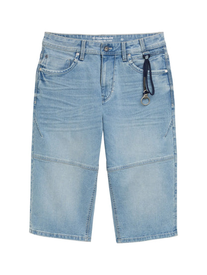 Tom Tailor Used Bleached Blue Denim Men Ttmorris Relaxed Overknee Jeans Shorts SKU: 1044980_10117 Image 06