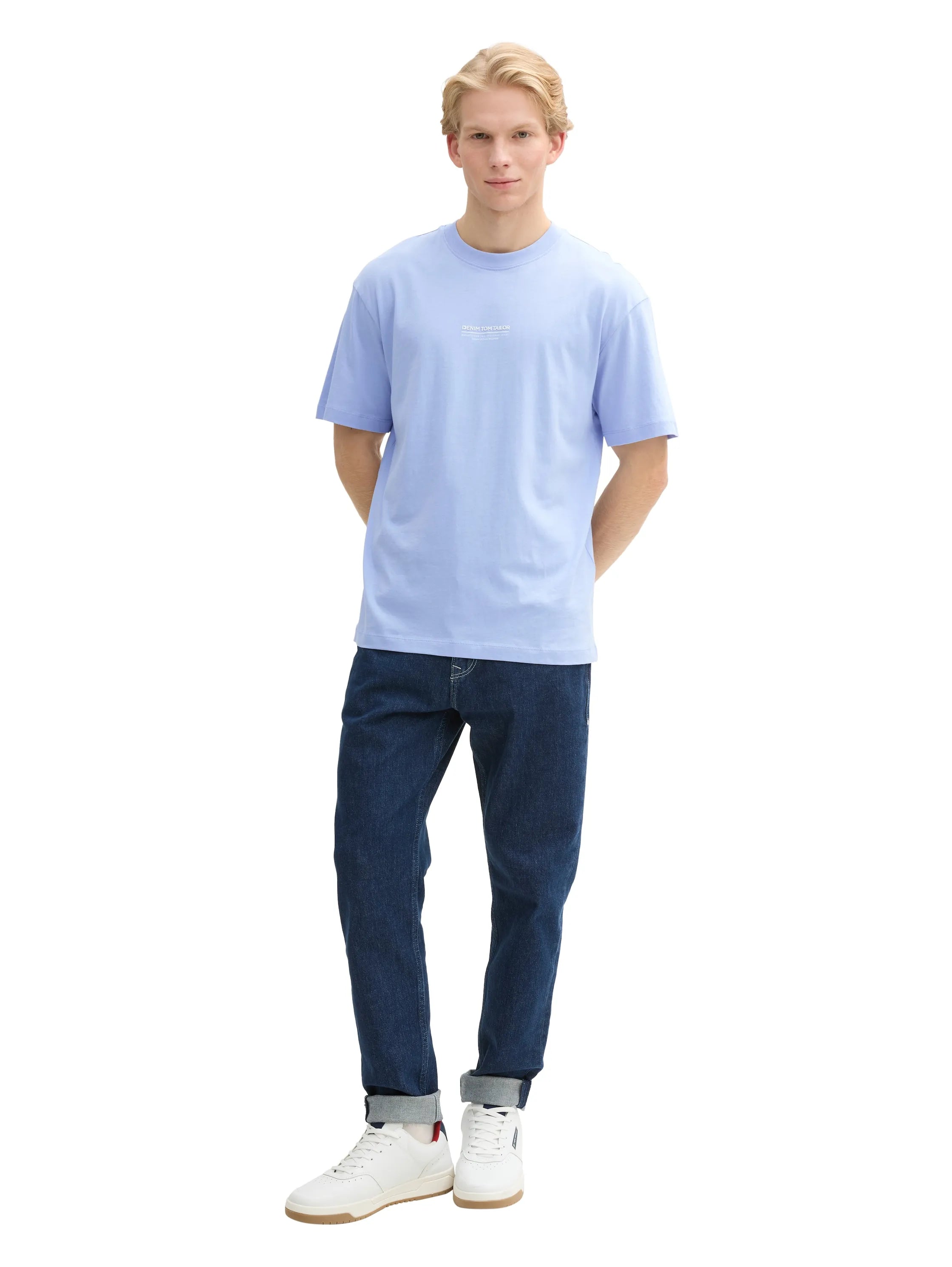 Denim Tom Tailor Brunnera Blue Men Relaxed Fit Cotton T-Shirt SKU: 1045021_11486 Image 01