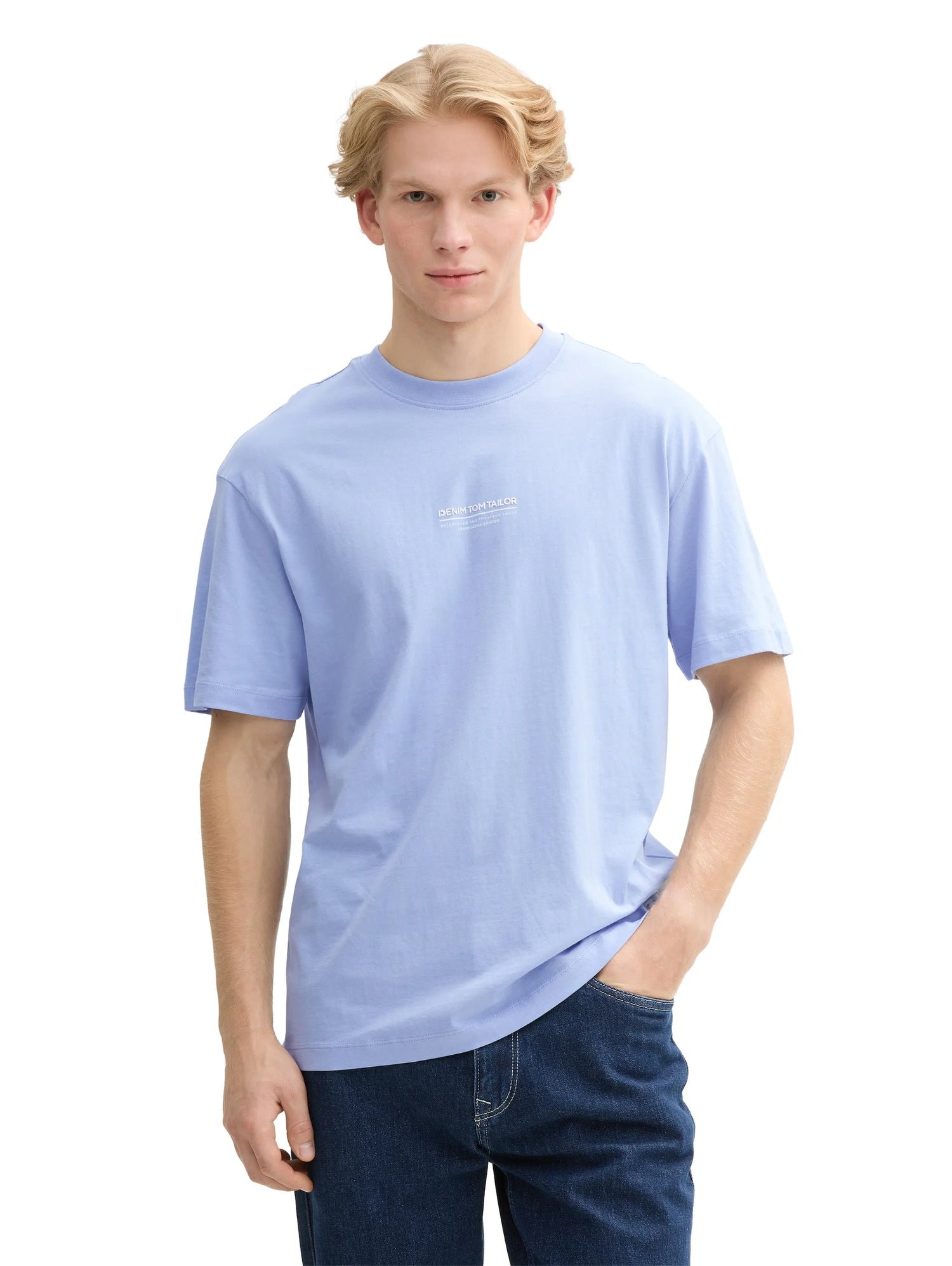 Denim Tom Tailor Brunnera Blue Men Relaxed Fit Cotton T-Shirt SKU: 1045021_11486 Image 04