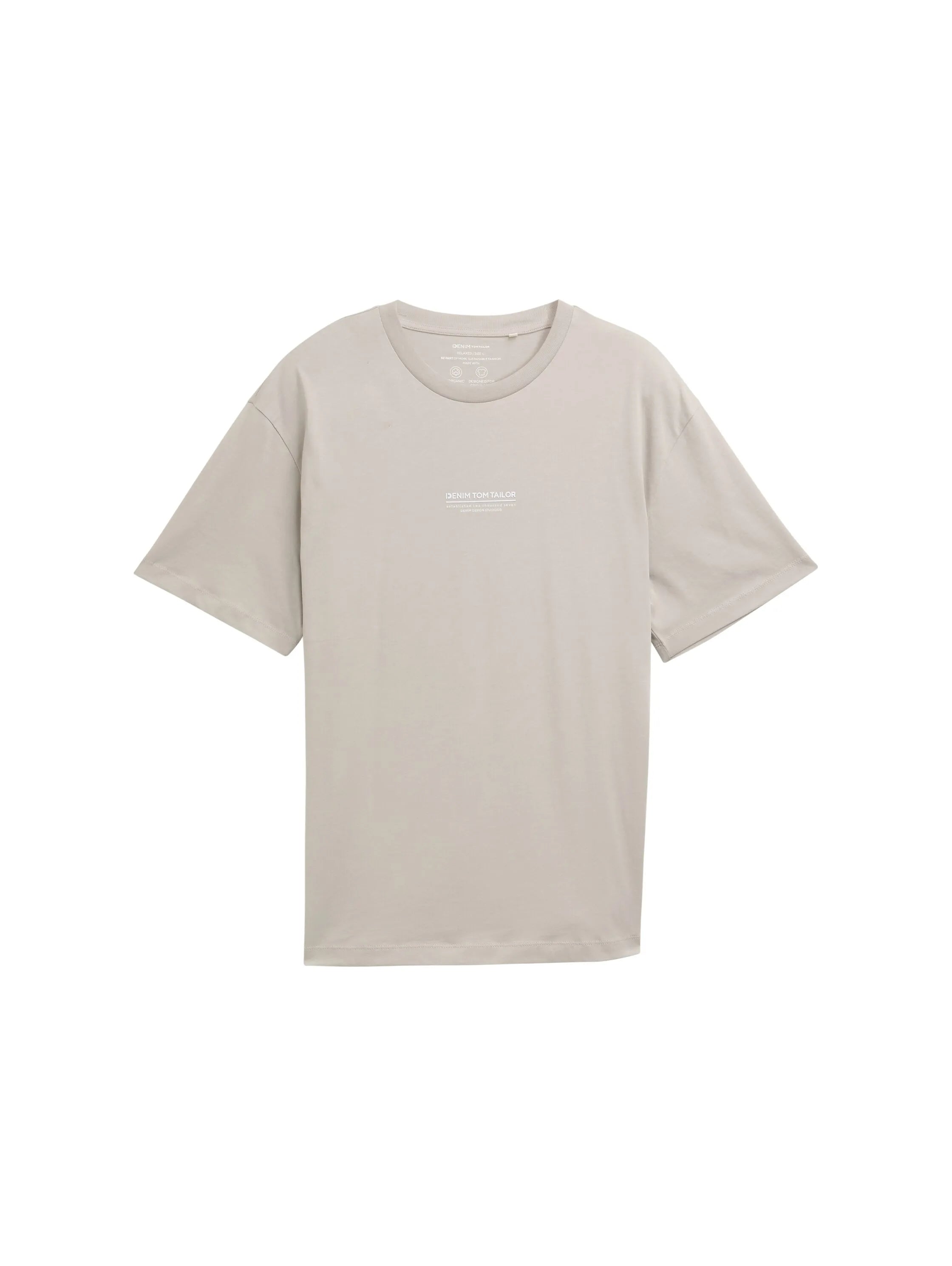 Tom Tailor Light Dove Grey Men Relaxed Fit Cotton T-Shirt SKU: 1045021_11754 Image 06