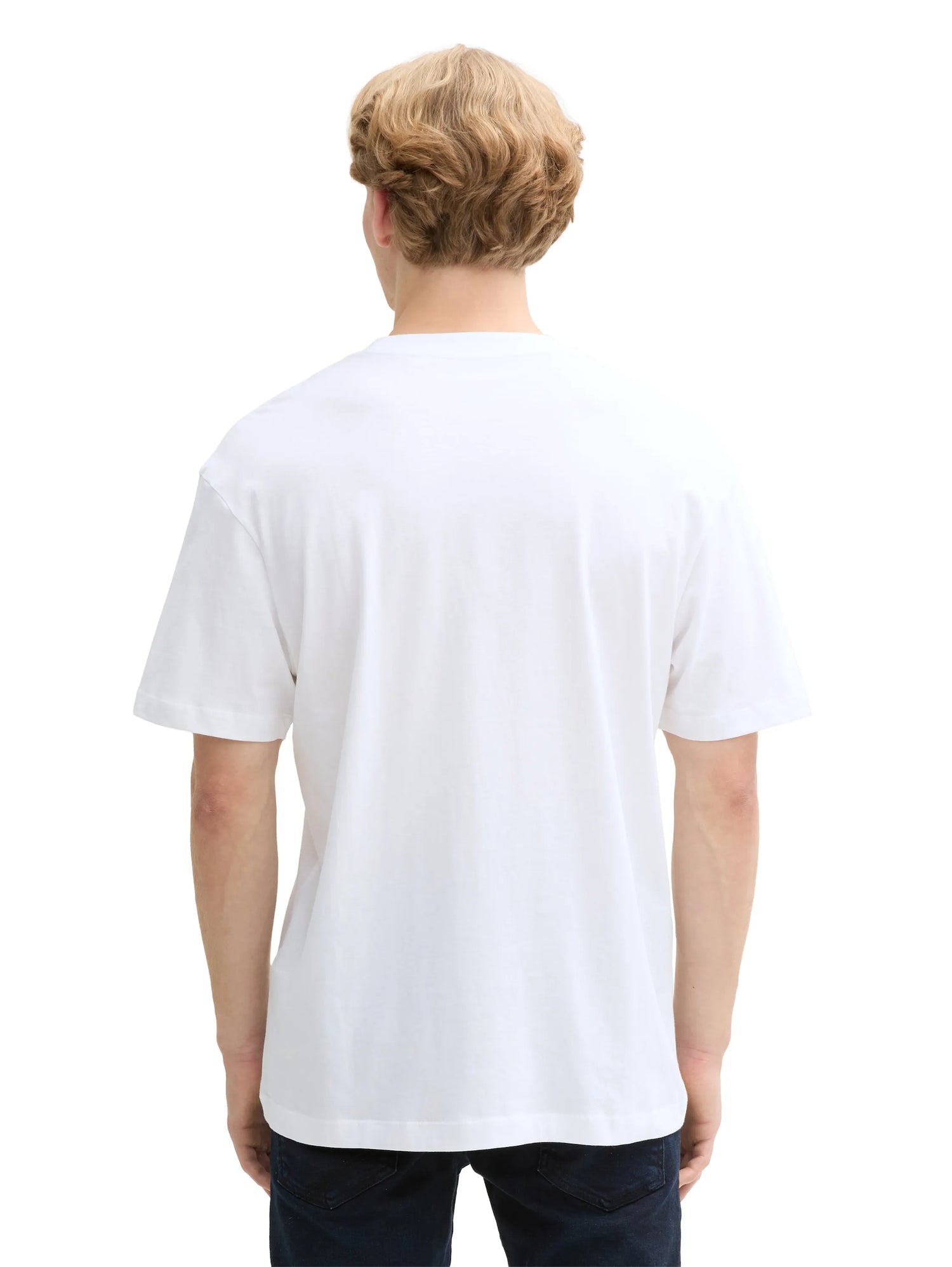 Tom Tailor White Men Relaxed Fit Cotton T-Shirt SKU: 1045021_20000 Image 02