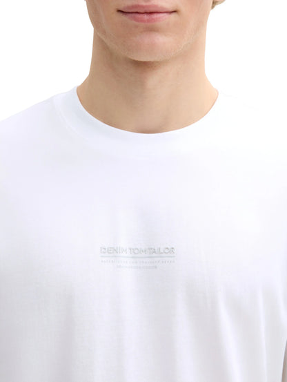 Tom Tailor White Men Relaxed Fit Cotton T-Shirt SKU: 1045021_20000 Image 04