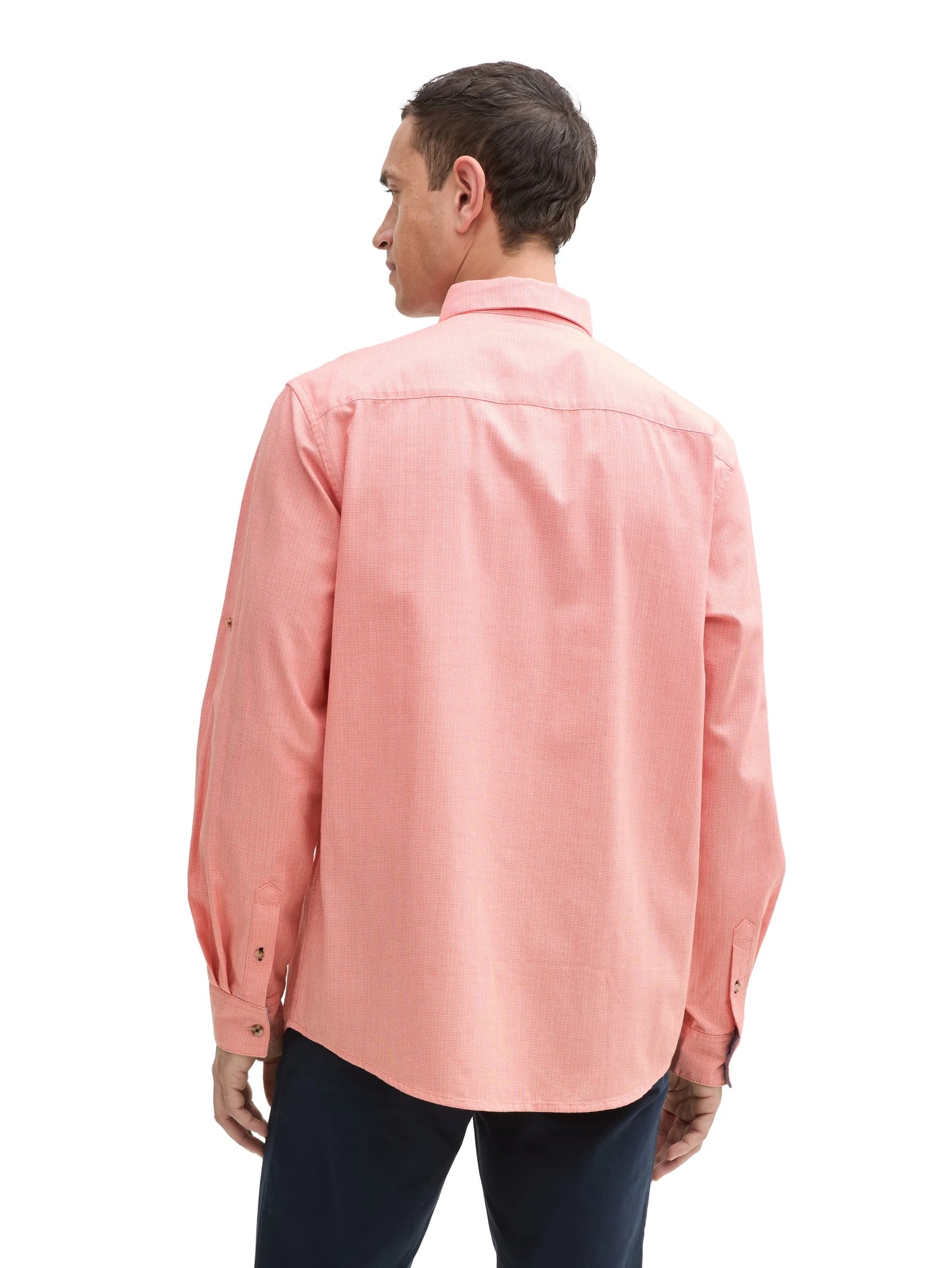 Tom Tailor Coral Straight Structure Men Regular Fit Shirt with Adjustable Sleeve Length SKU: 1045091_37300 Image 02