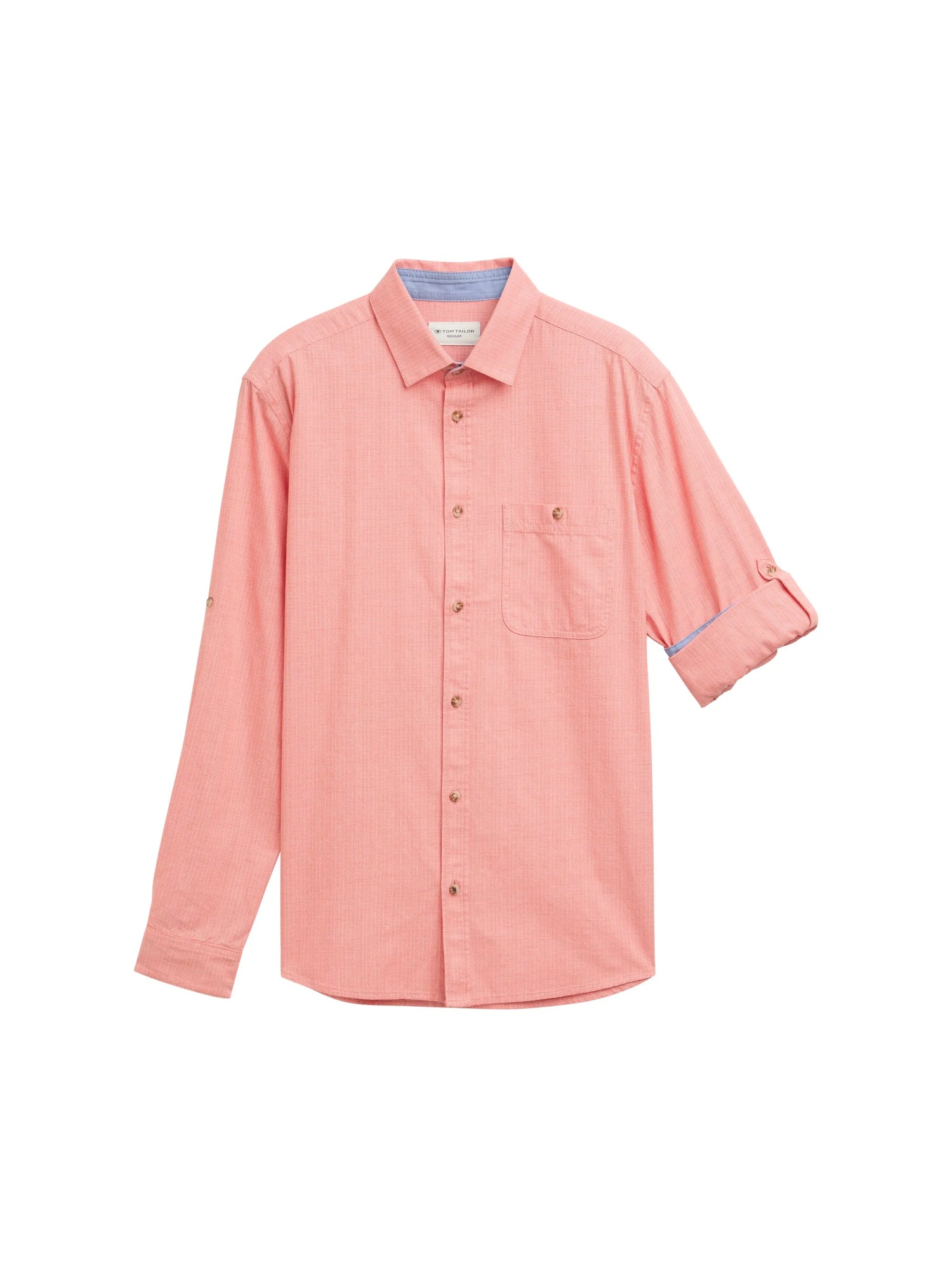 Tom Tailor Coral Straight Structure Men Regular Fit Shirt with Adjustable Sleeve Length SKU: 1045091_37300 Image 06
