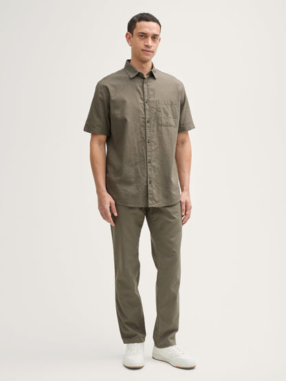 Tom Tailor_Regular Fit Short Sleeve Shirt with Linen Content_1045098_32097_02