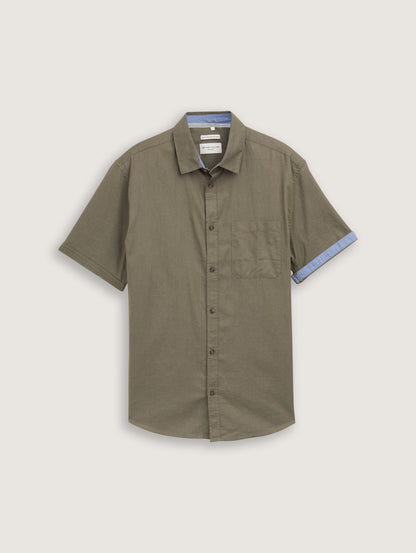 Tom Tailor_Regular Fit Short Sleeve Shirt with Linen Content_1045098_32097_06