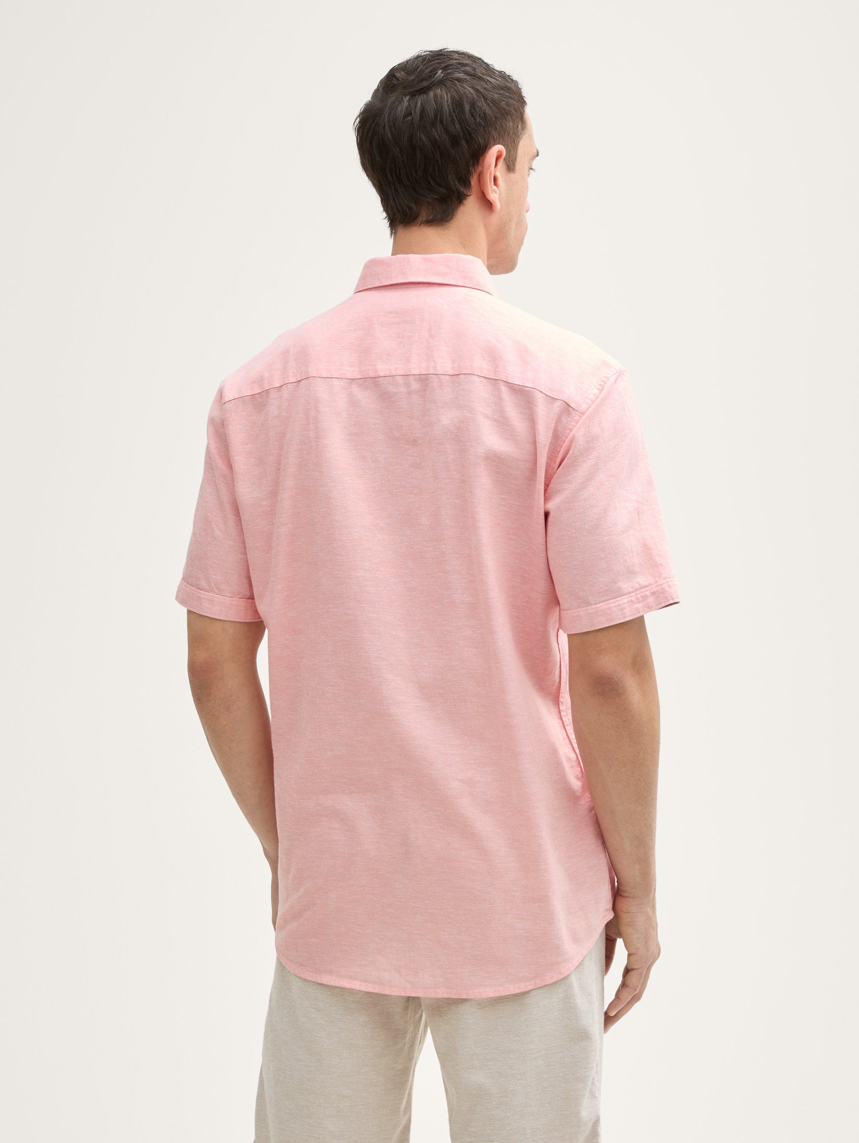 Tom Tailor_Regular Fit Short Sleeve Shirt with Linen Content_1045098_37201_03