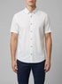 Tom Tailor White Dot Design Men Regular Fit Short-Sleeved Shirt with Linen Content in a Polka Dot Pattern SKU: 1045099_37330 Image 00
