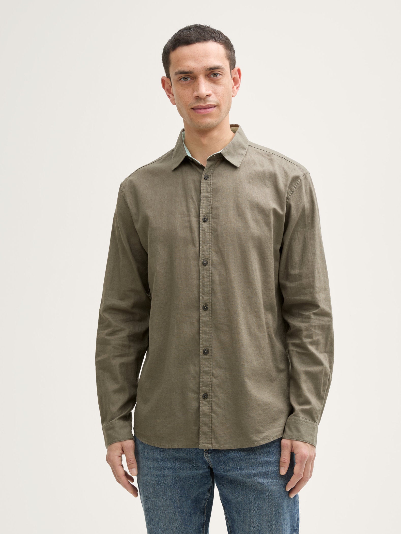 Tom Tailor_Regular Fit Shirt with Linen Content_1045102_32097_01