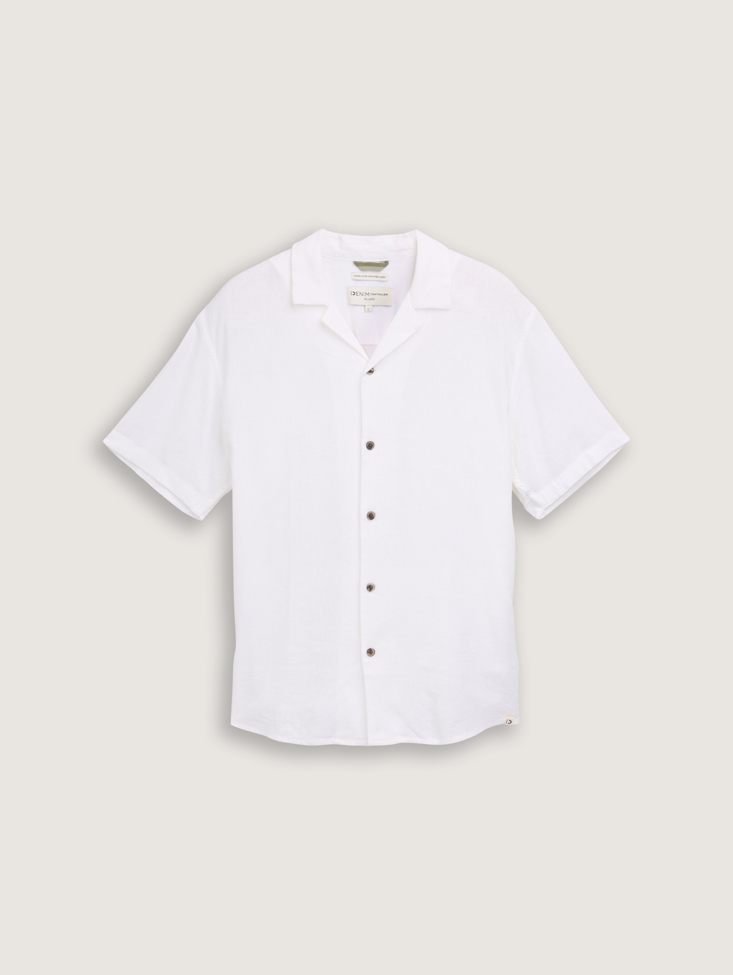 Tom Tailor_Relaxed Fit Short Sleeve Shirt with Linen Content_1045185_20000_06