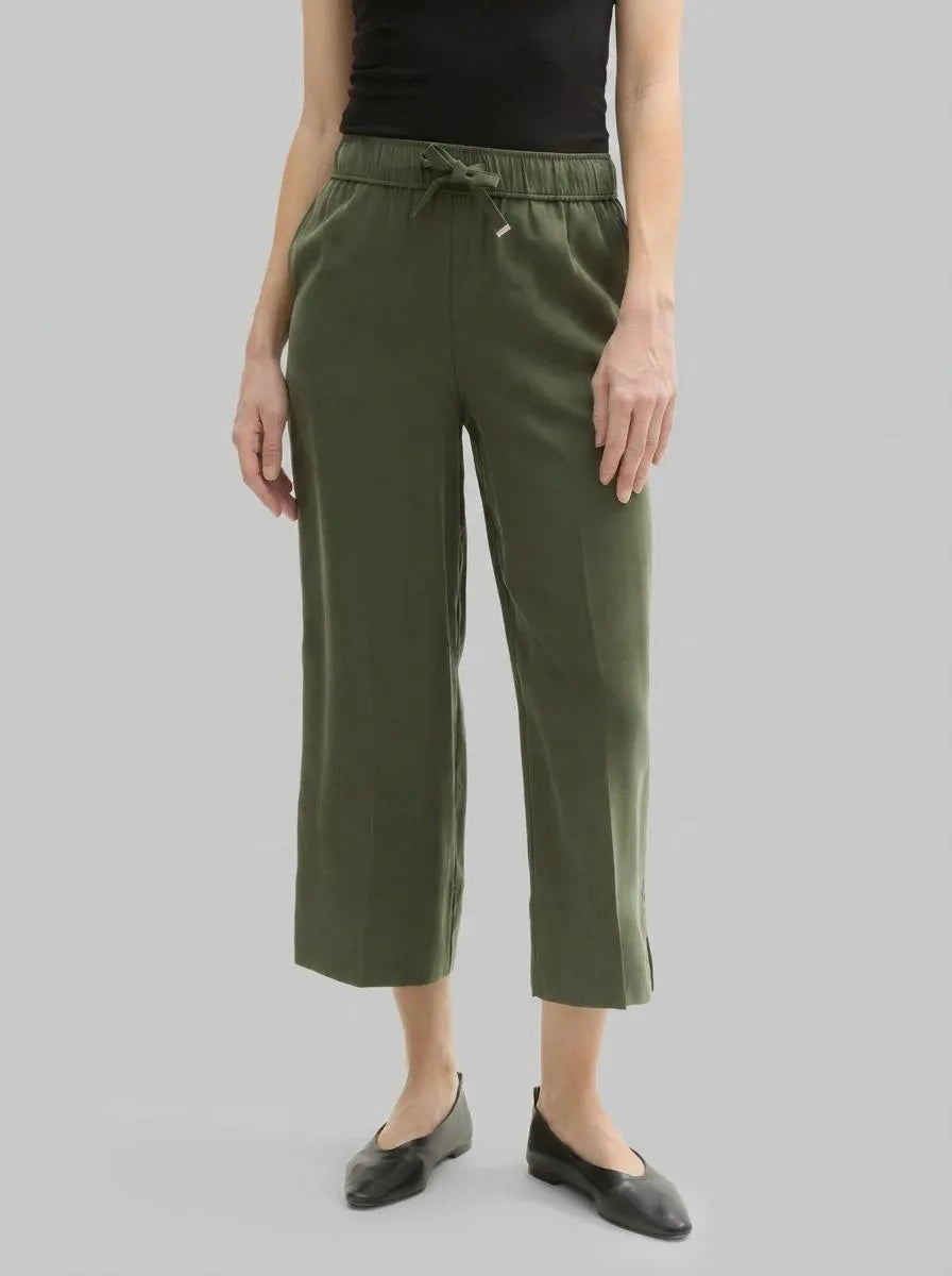 Tom Tailor Deep Forest Green Women High Waist Culotte Trousers SKU: 1045438_10920 Image 00