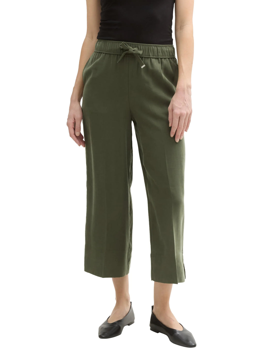 Tom Tailor Deep Forest Green Women High Waist Culotte Trousers SKU: 1045438_10920 Image 01