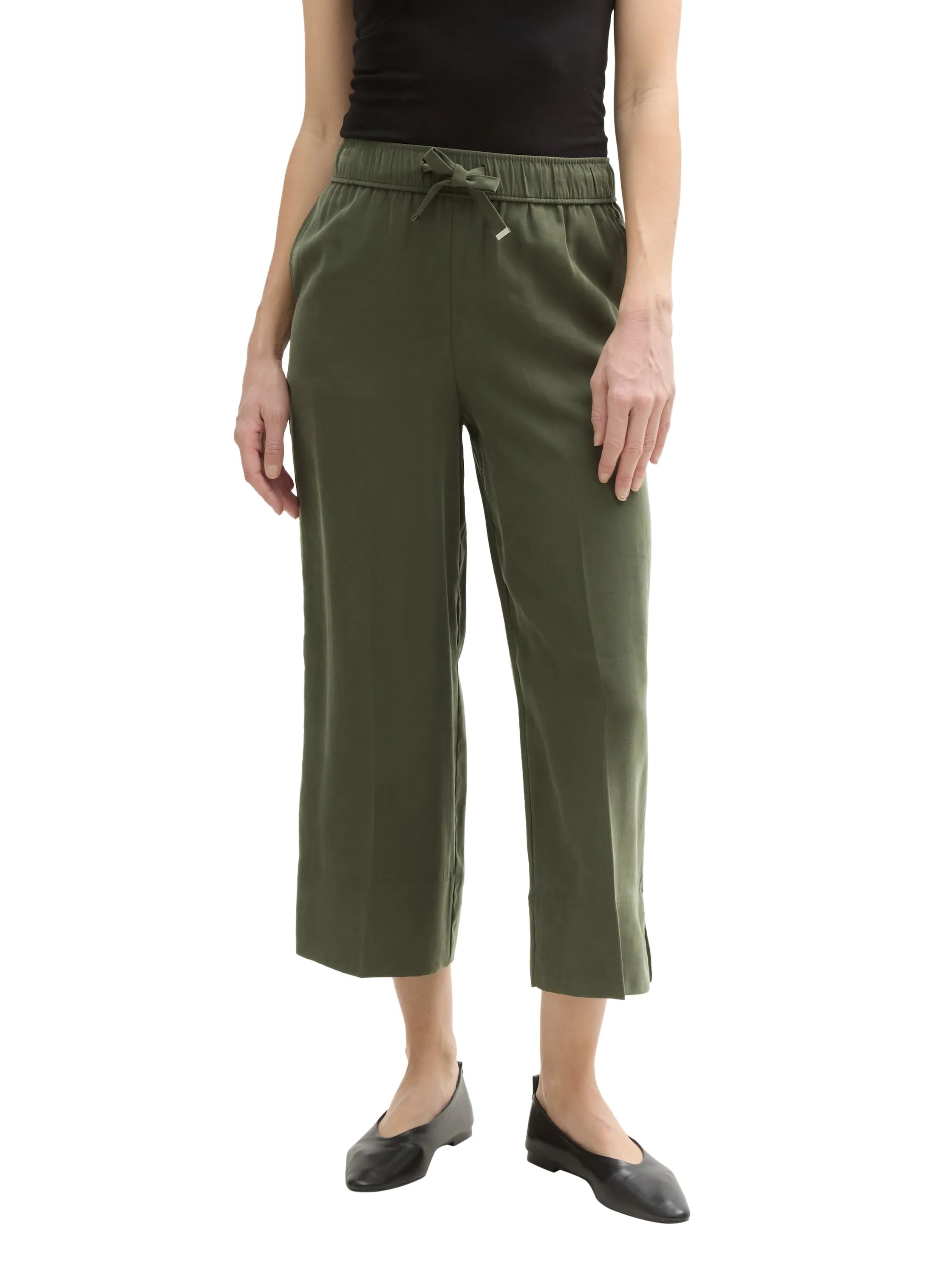 Tom Tailor Deep Forest Green Women High Waist Culotte Trousers SKU: 1045438_10920 Image 01